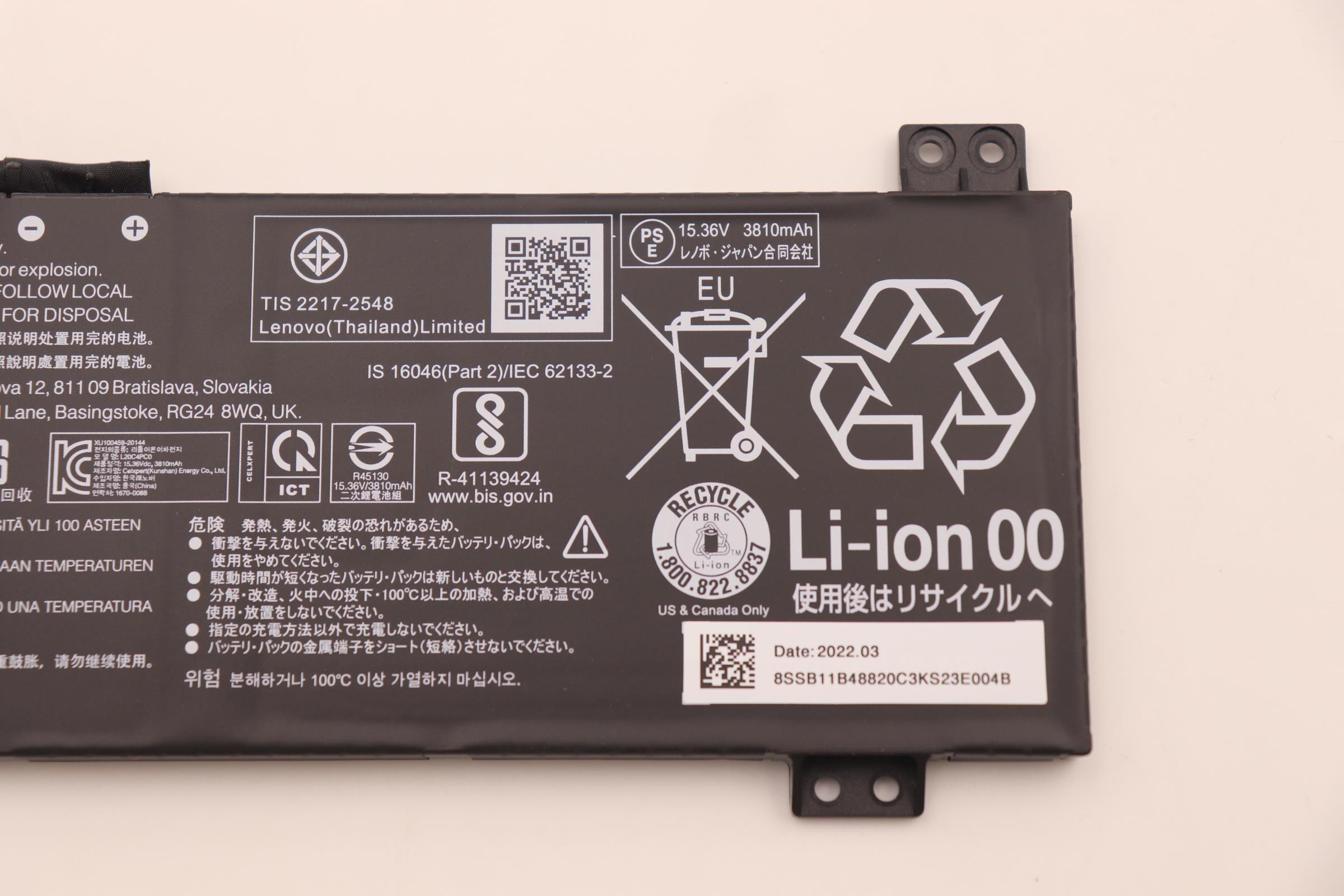 Lenovo Part  Original Lenovo Battery Y560 CP/B L20C4PC0 15.36V 60Wh 4cellL20C4PC0 SB11B48820