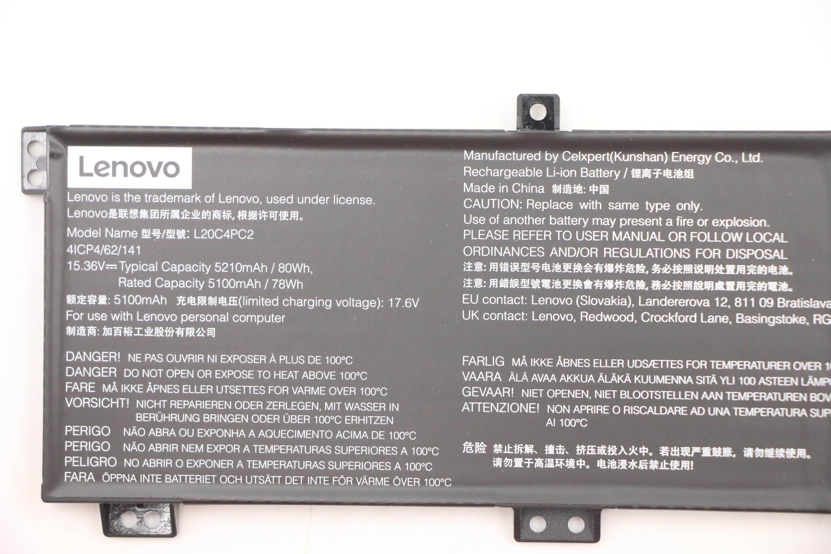Lenovo Part  Original Lenovo Battery Y560 CP/A L20C4PC2 15.36V 80Wh 4cellL20C4PC2 SB11B53887