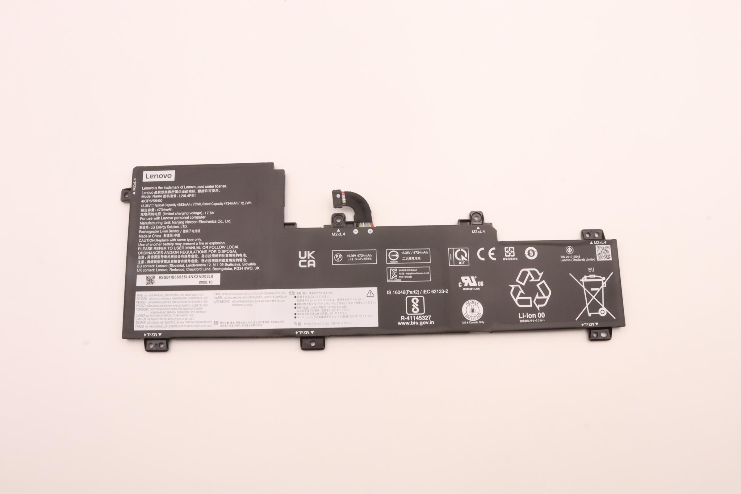 Lenovo Part  Original Lenovo Battery S560 LG L20L4PE1 15.36V 75Wh 4cellL20L4PE1 SB11B66556