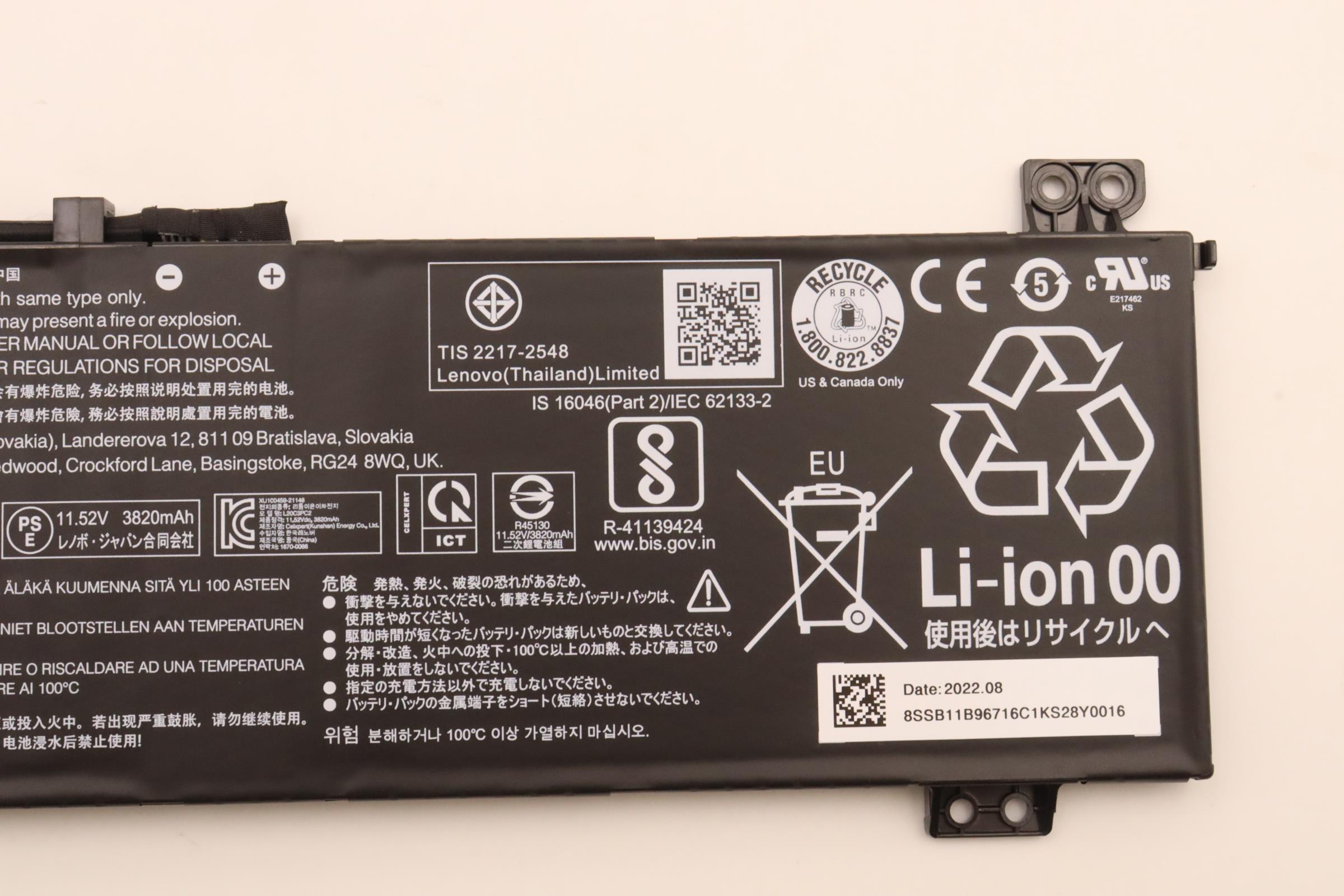 Lenovo Part  Original Lenovo Battery L360-15 CP/A L20C3PC2 11.52V 45Wh 3cellL20C3PC2 SB11B96716