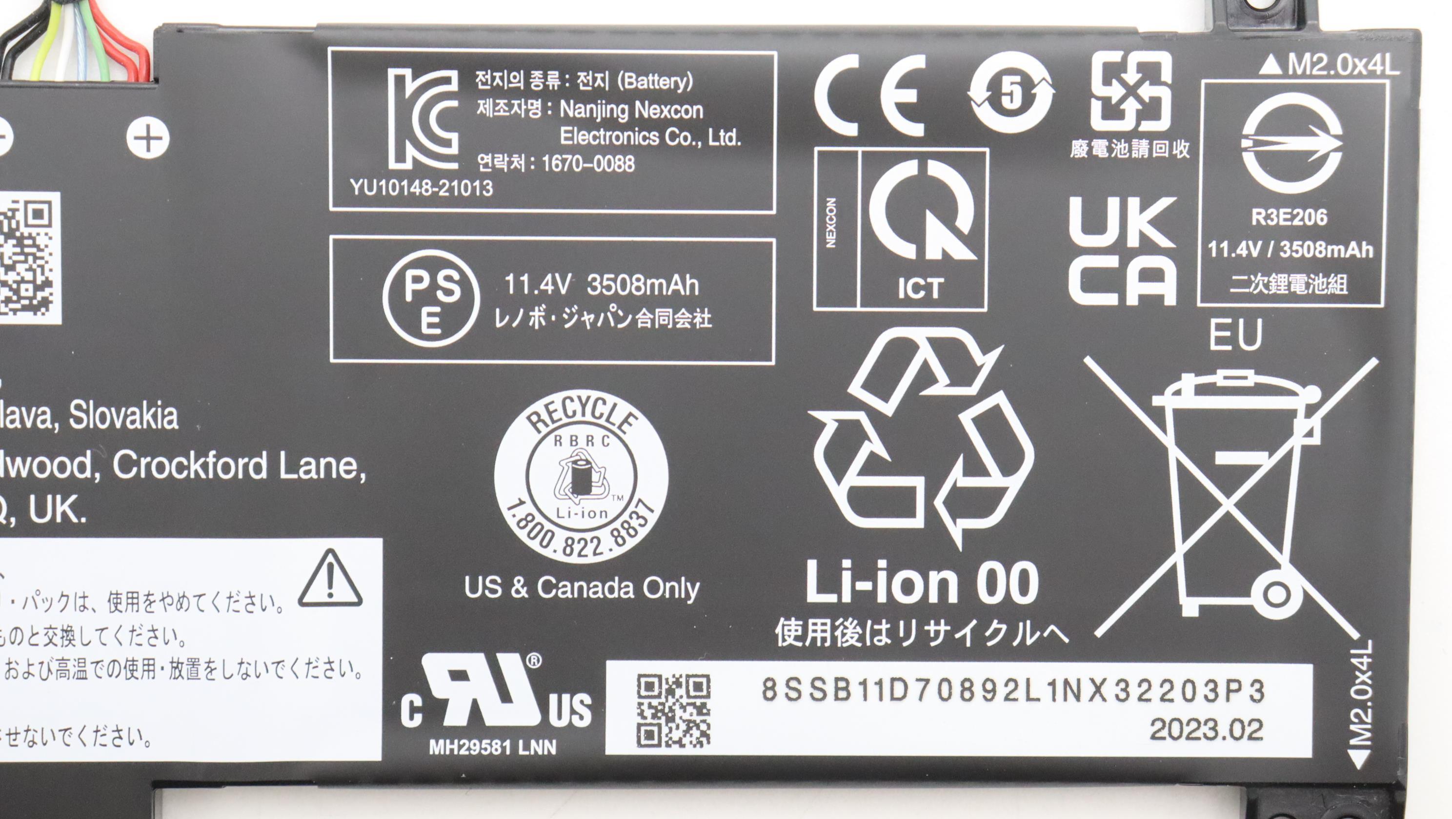 Lenovo Part  Original Lenovo BATTERY LG L21L3PF0 11.4V 42Wh 3cell