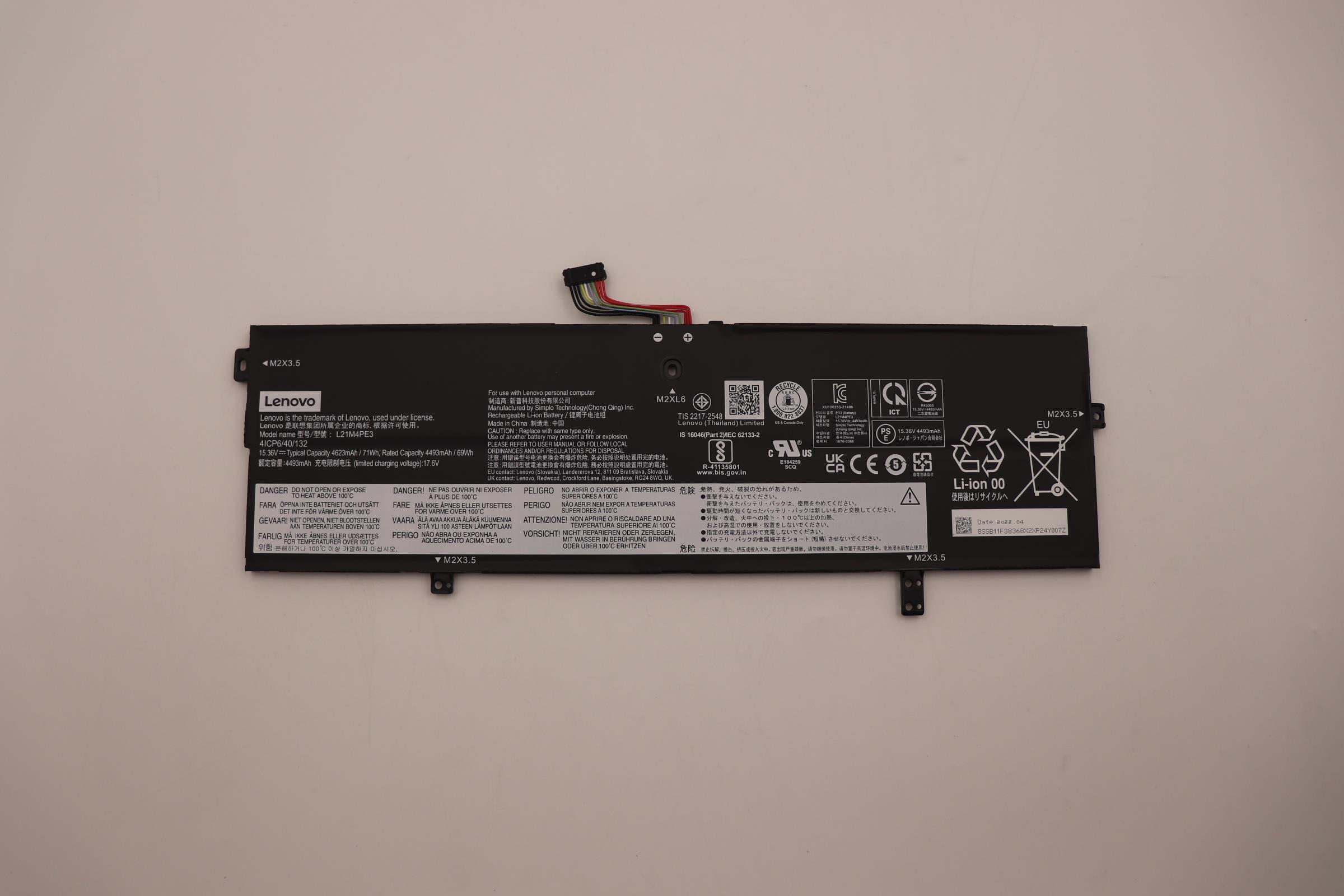thumbnail image 2 of Genuine L21B4PE2 Laptop Battery For Lenovo IdeaPad Yoga 7-14ARB7, 7-16IAP7 - 71Wh, 4-Cell Li-Ion 2 of 3