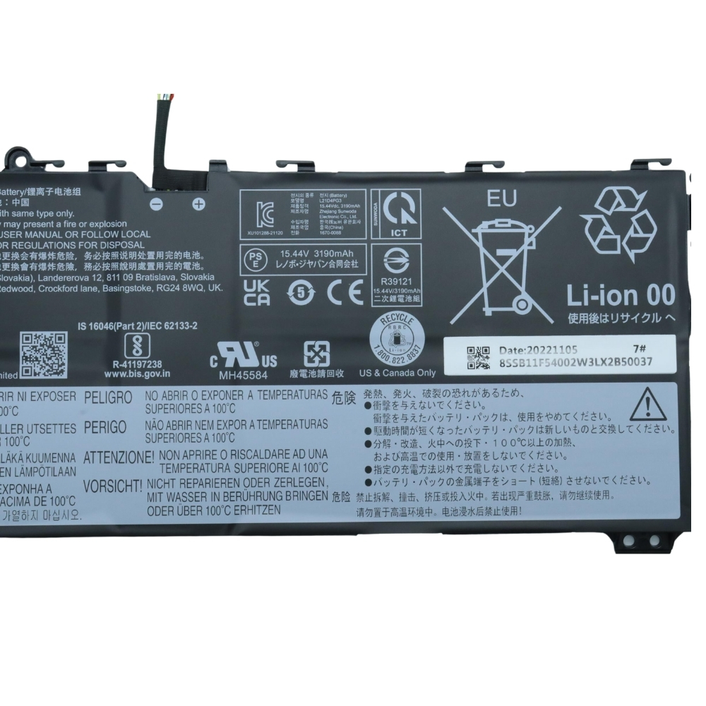 5B11F54001 - Original Lenovo BATTERY 4cell 51Wh 15.44V L21D4PG3 SD/C