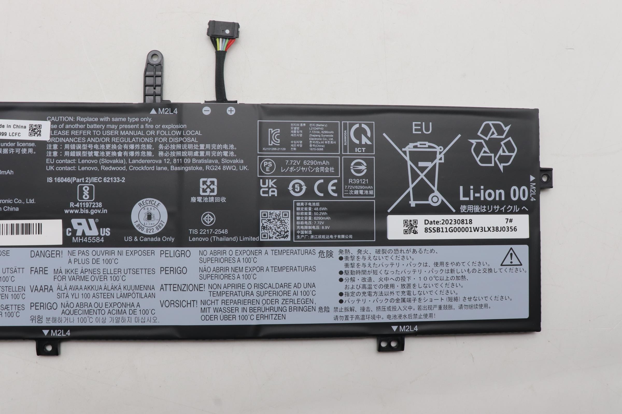 5B11F99999 - Original Lenovo BATTERY 4cell 50.2Wh 7.72V L21D4PH3 SD/C