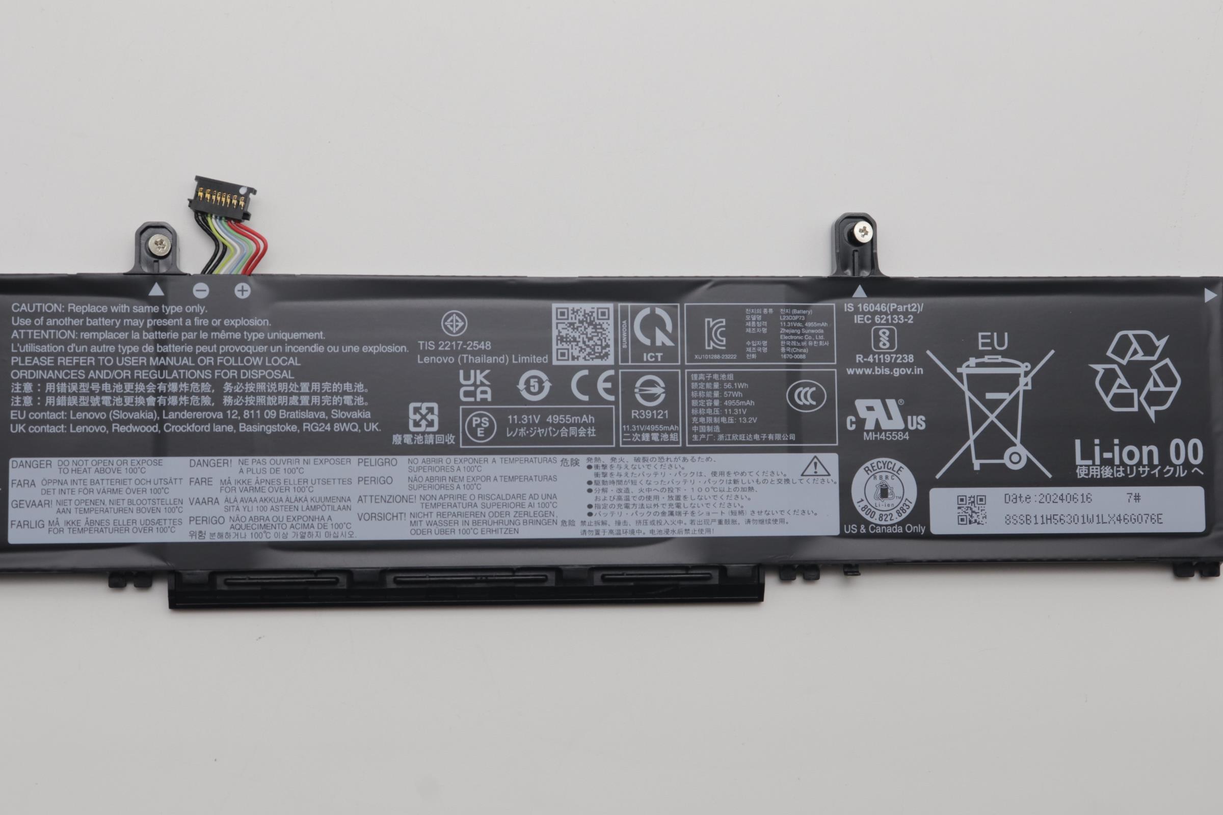 5B11H56400 - Original Lenovo Battery 3 cell, 57Wh, 11.31V, LiIon, SWD, L23D3P73