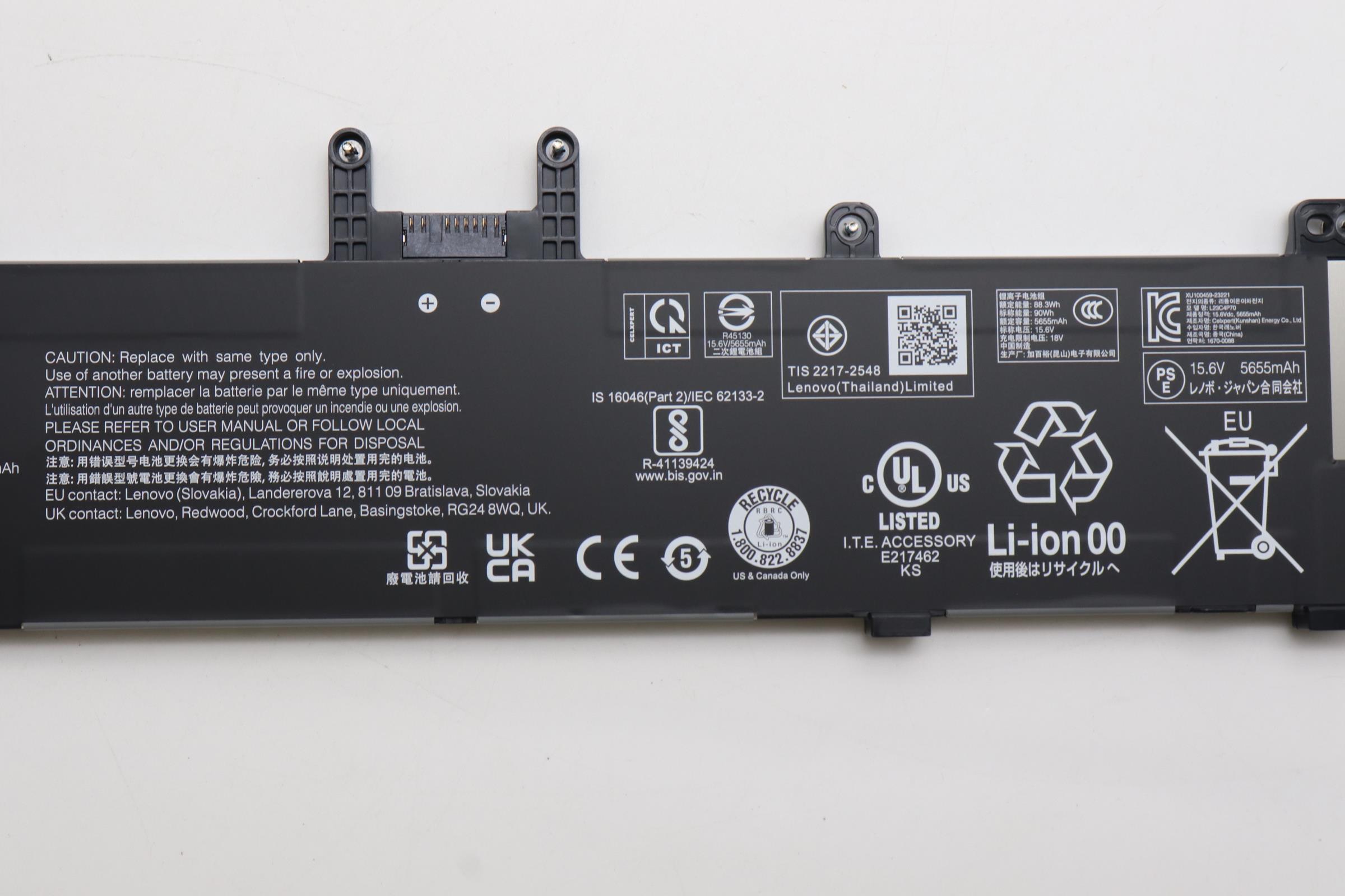 5B11M37552 - Original Lenovo Battery 4 cell, 90Wh, 15.6V, Lilon, CXP, L23C4P70