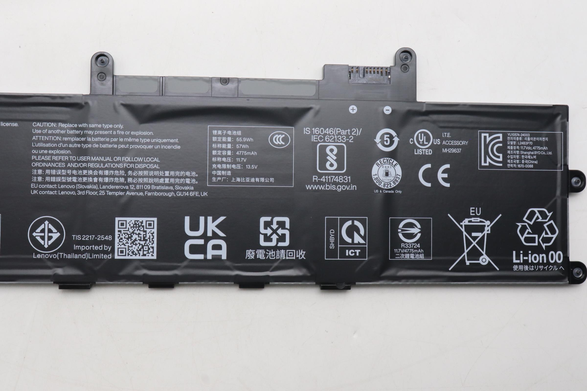 5B11M90100 - Original Lenovo Battery 57Wh 3cell 11.7V, L24B3P70