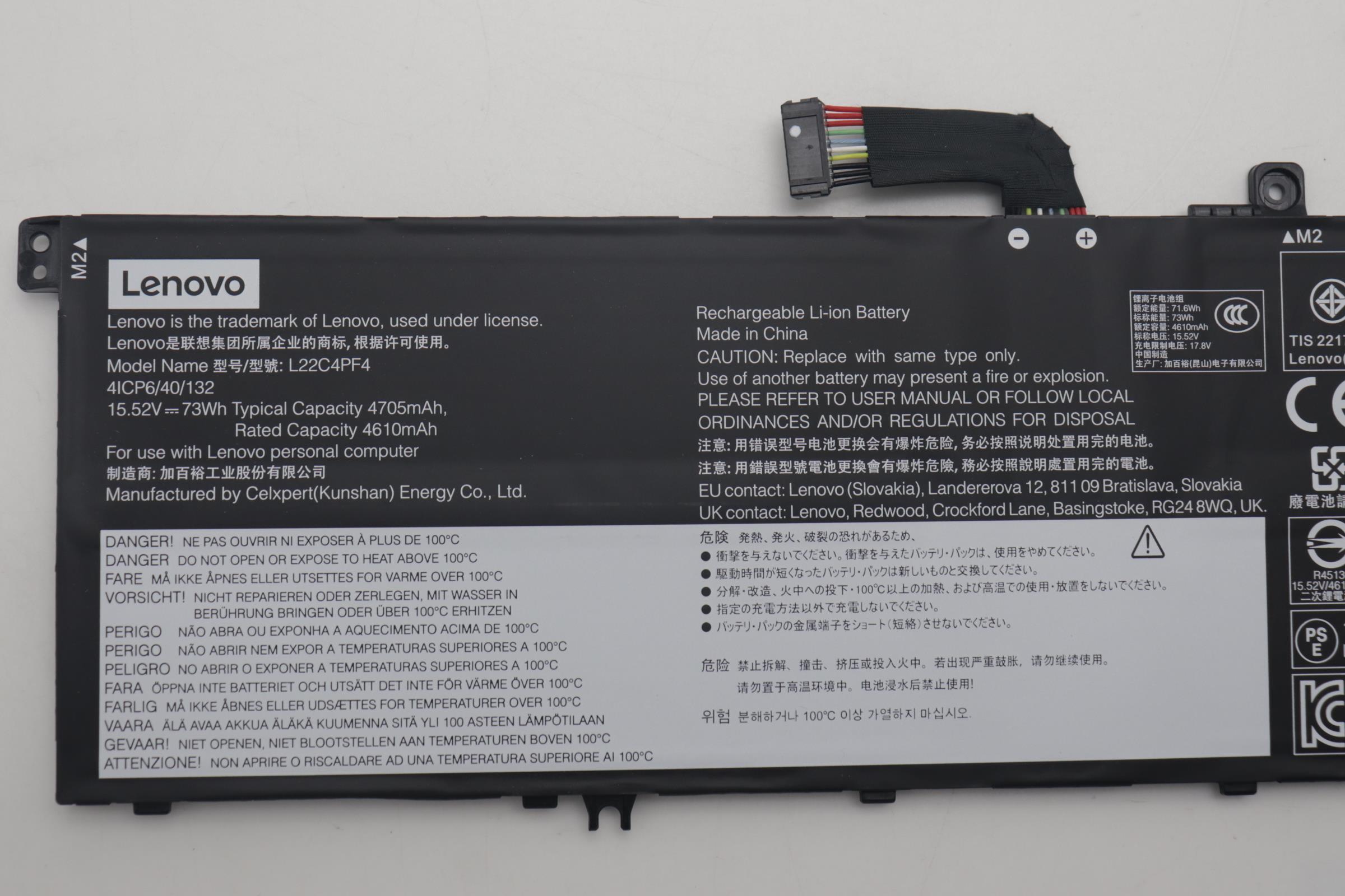 5B11N45337 - Original Lenovo Battery 4cell 73Wh 15.52V L22C4PF4 CP/B