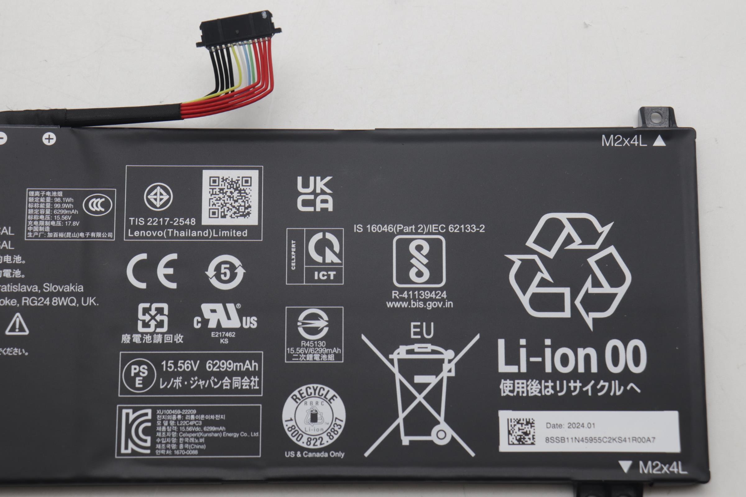 Lenovo Part  Original Lenovo Battery 4 Cell 99.9Wh 15.56V L22C4PC3 CP/B