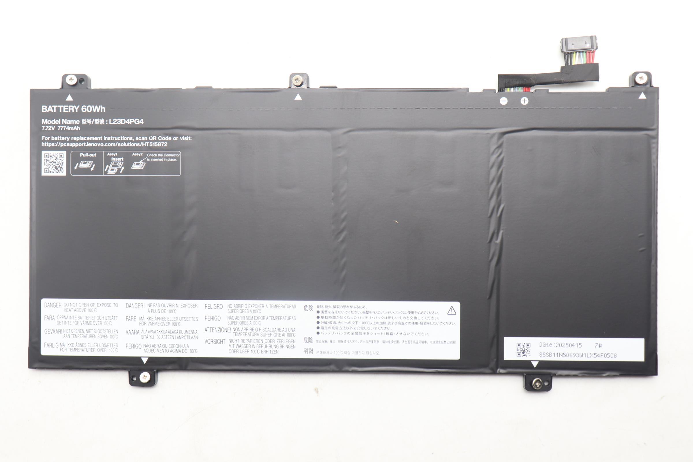 5B11N50694 - Original Lenovo Battery 4cell 60Wh 7.72V L23D4PG4 SD/A
