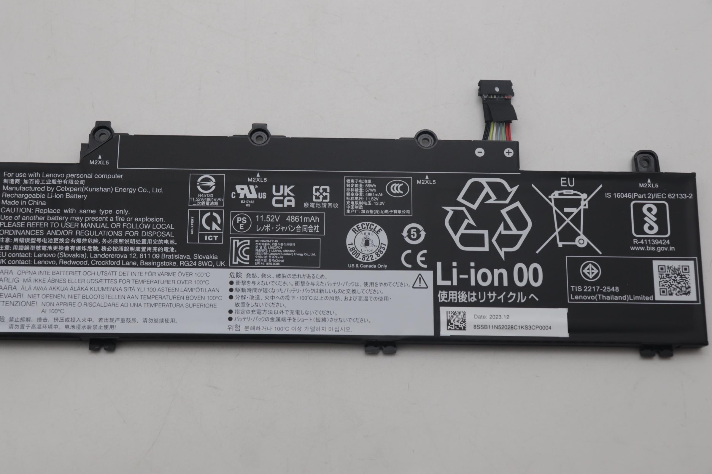 Lenovo Part  Original Lenovo Battery 3cell 57Wh 11.52V L20C3PD4 CP/B