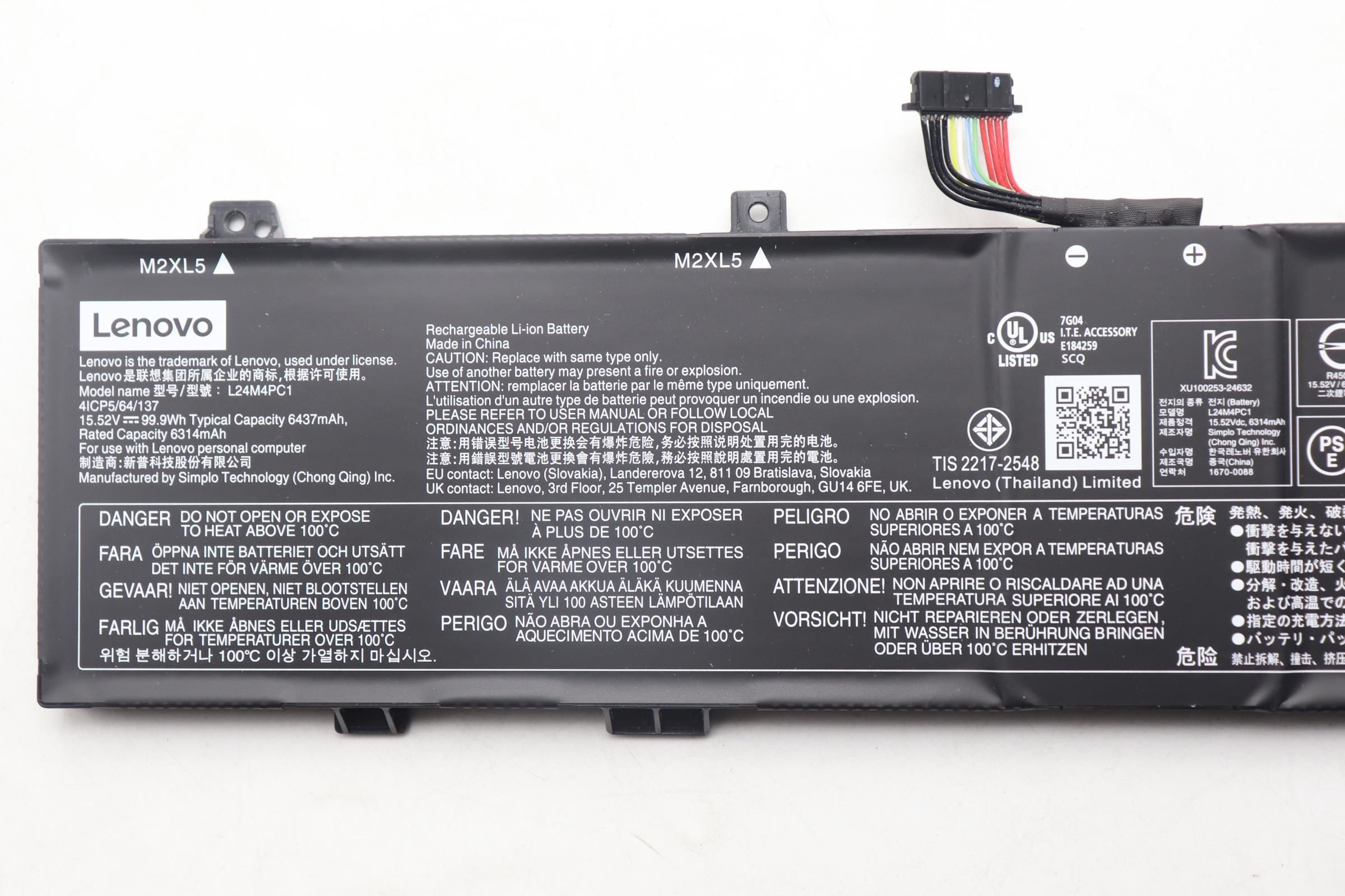 5B11Q40229 - Original Lenovo Battery 4cell 99.9Wh 15.52V L24M4PC1 SP/A