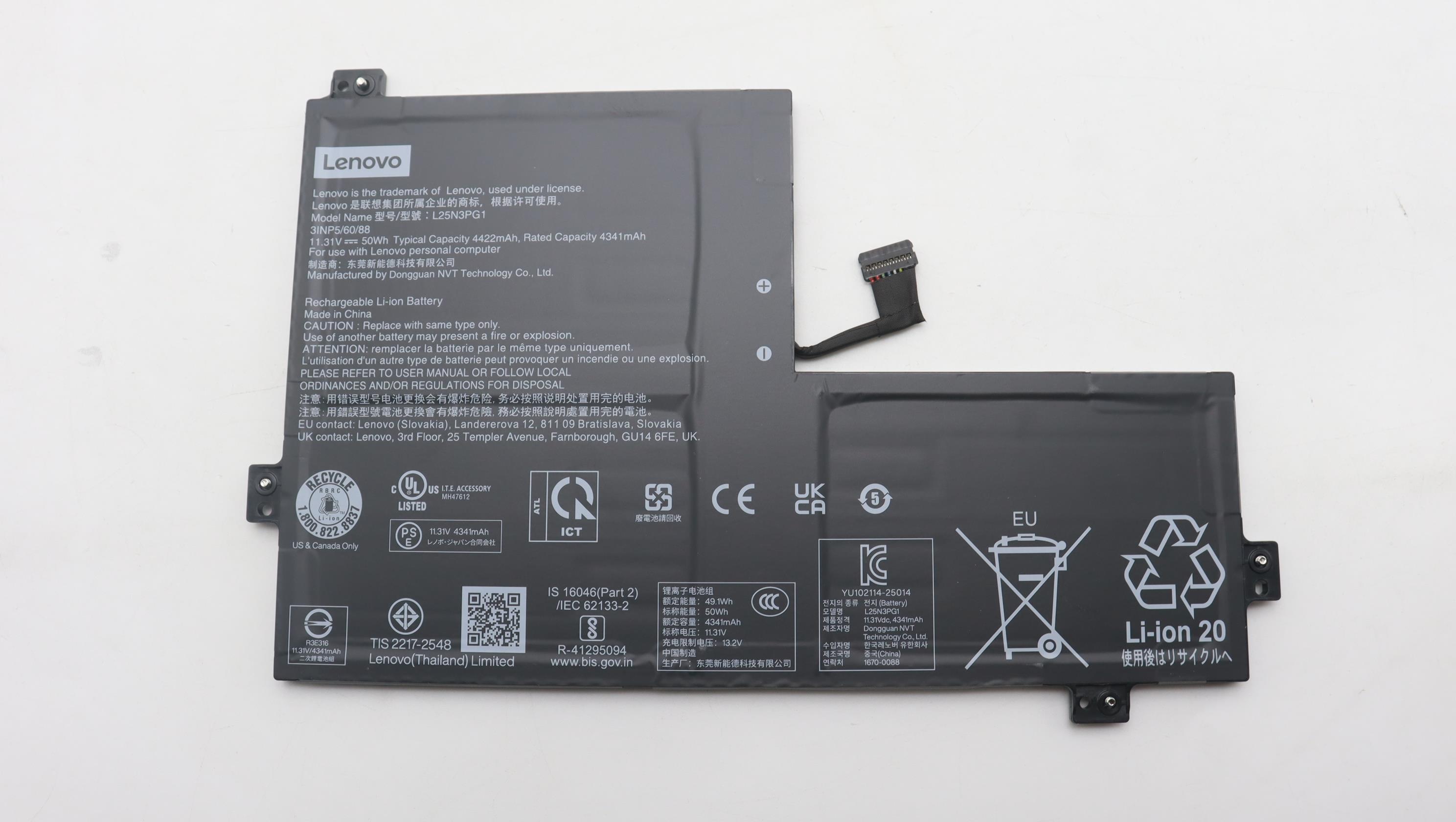 5B11T53888 - Original Lenovo Battery 3cell 50Wh 11.31V  L25N3PG1 NT/A