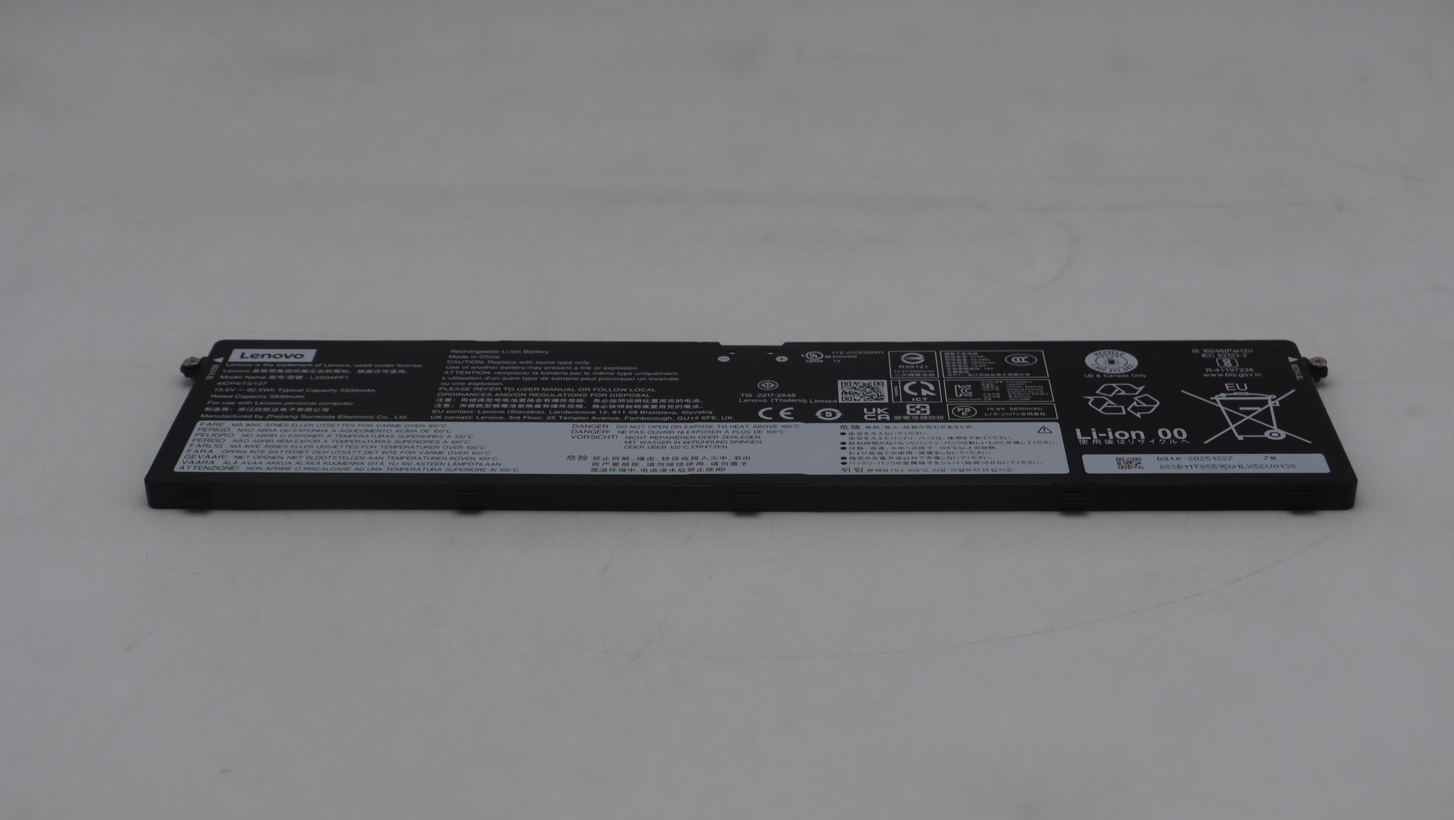 5B11T85513 - Original Lenovo Battery 4cell 92.5Wh 15.60V L25D4PF1 SD/W