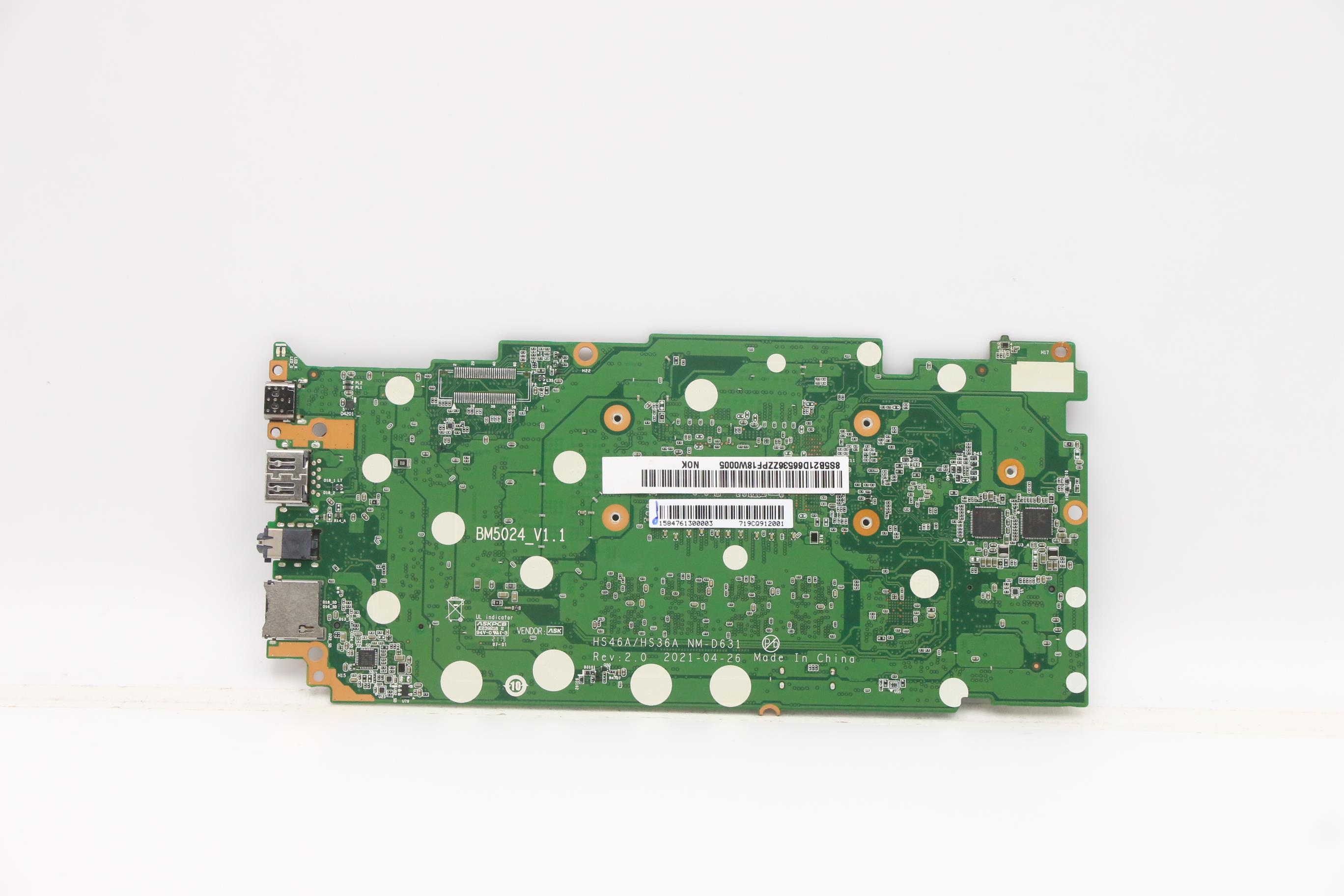 5B21D66536 - Original Lenovo System Board MB L 82M7 NOK I51135G7 UMA8G BL