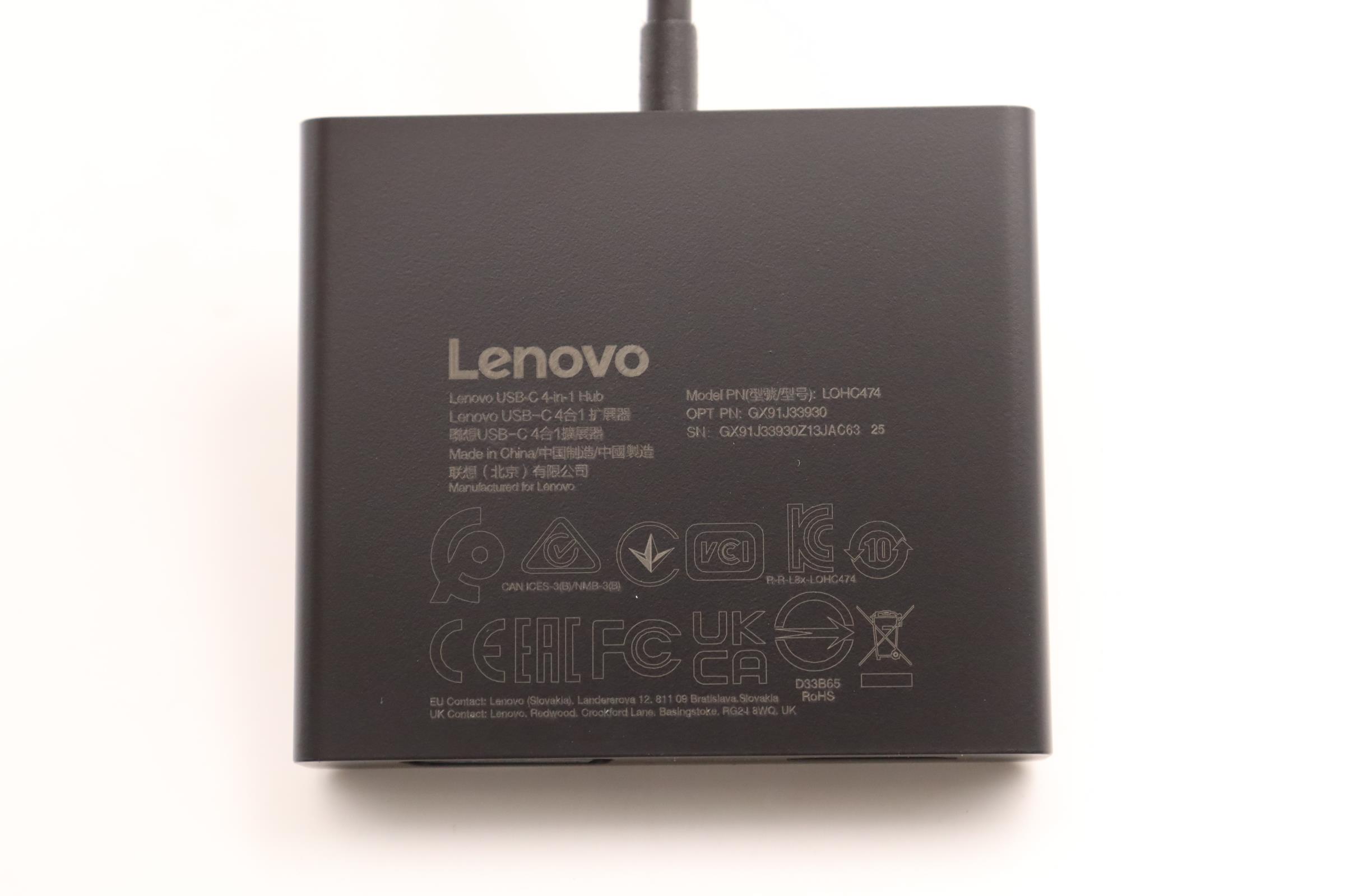 Lenovo Part  Original Lenovo CABLE USB-C 4-in-1 Hub(Black)