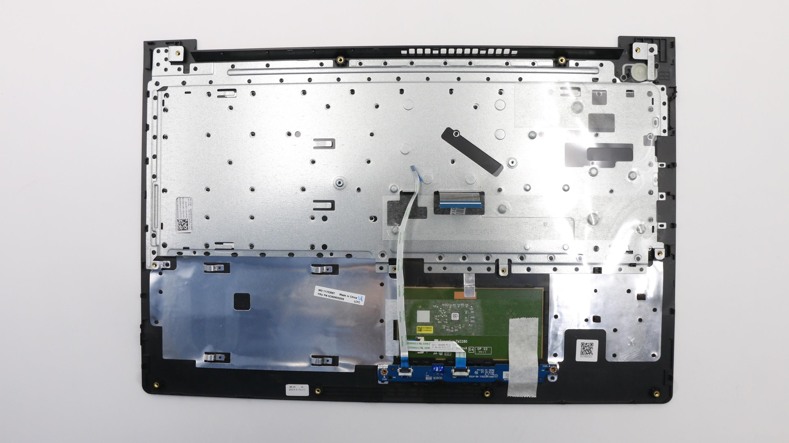 5CB0M29209 - Original Lenovo Upper Case ASM L80TV SILVER,IMR,W/TOUCH PAD+TP FFC+US INTERNATIONAL KB+KB BRACKET+KB MYLAR+T/P BOARD
