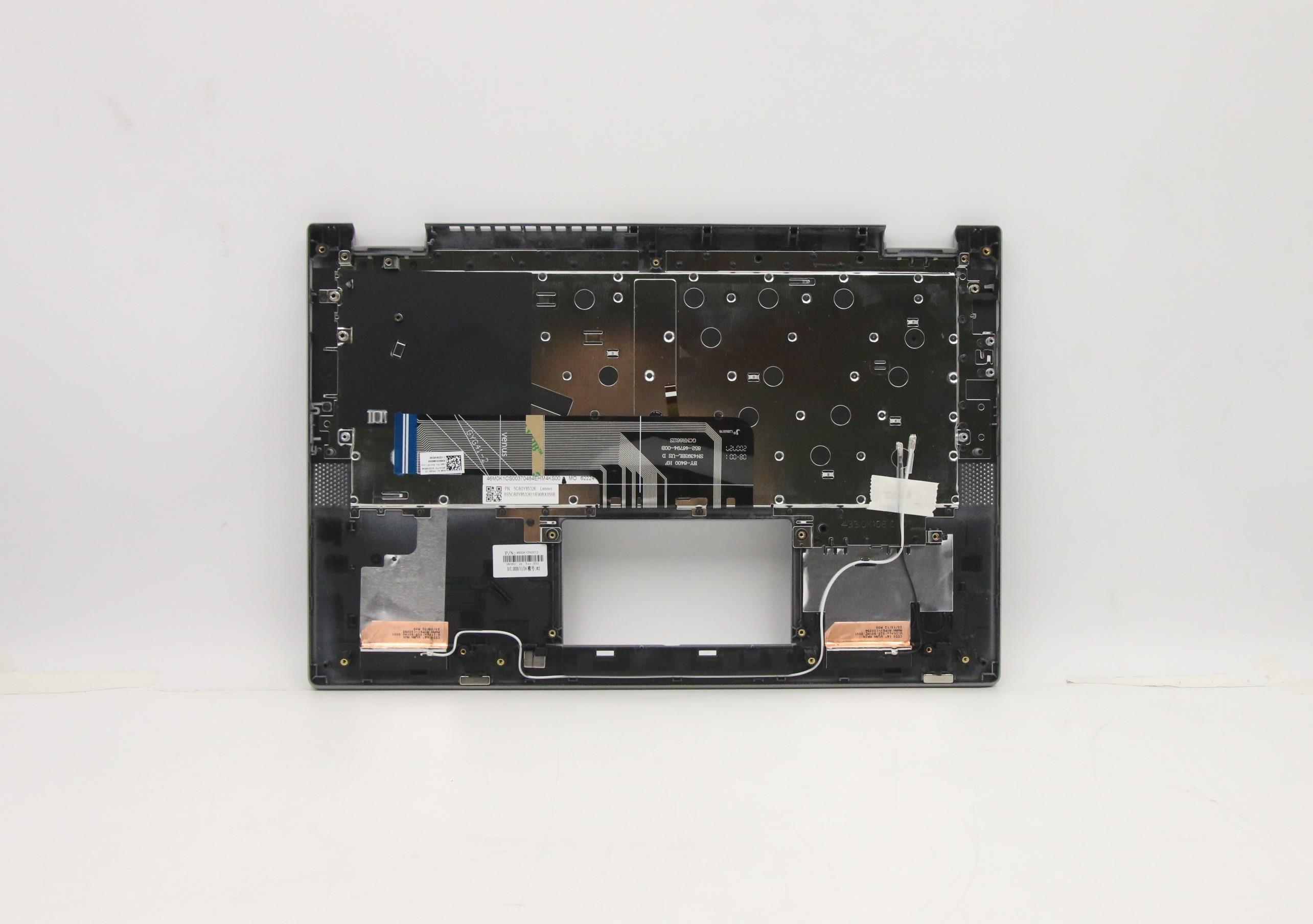 5CB0Y85326 - Original Lenovo Keyboard with Top cover, English Euro, Platinum Grey, Backlight, Non_Fingerprint