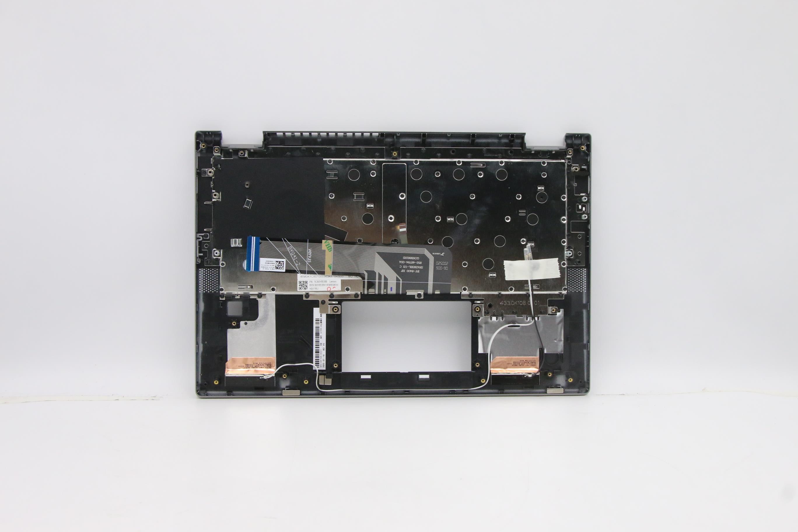 5CB0Y85389 - Original Lenovo Keyboard with Top cover, English Euro, Platinum Grey, Backlight, Fingerprint