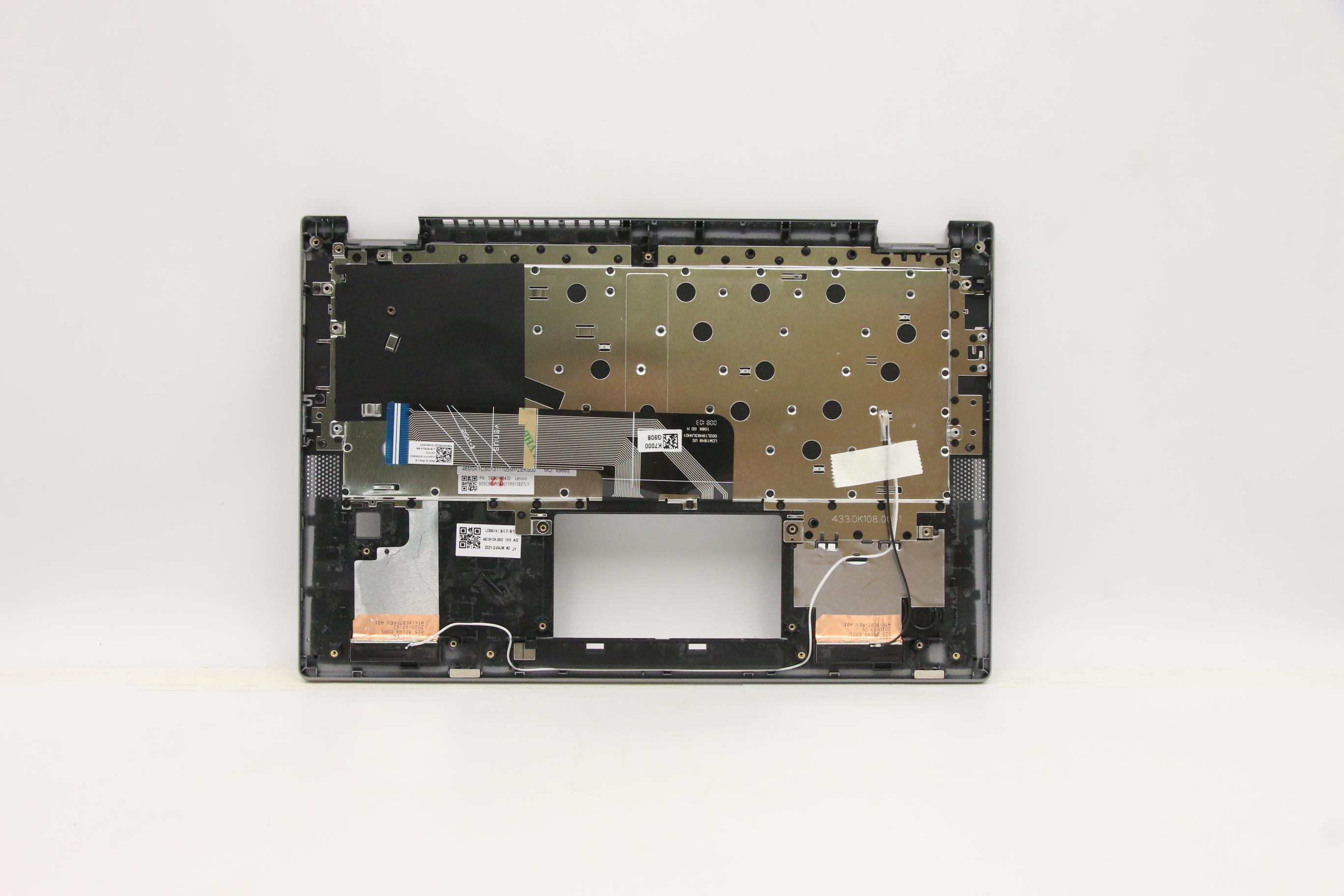 5CB0Y85420 - Original Lenovo Keyboard with Top cover, English, Platinum Grey, Non_Backlight, Fingerprint