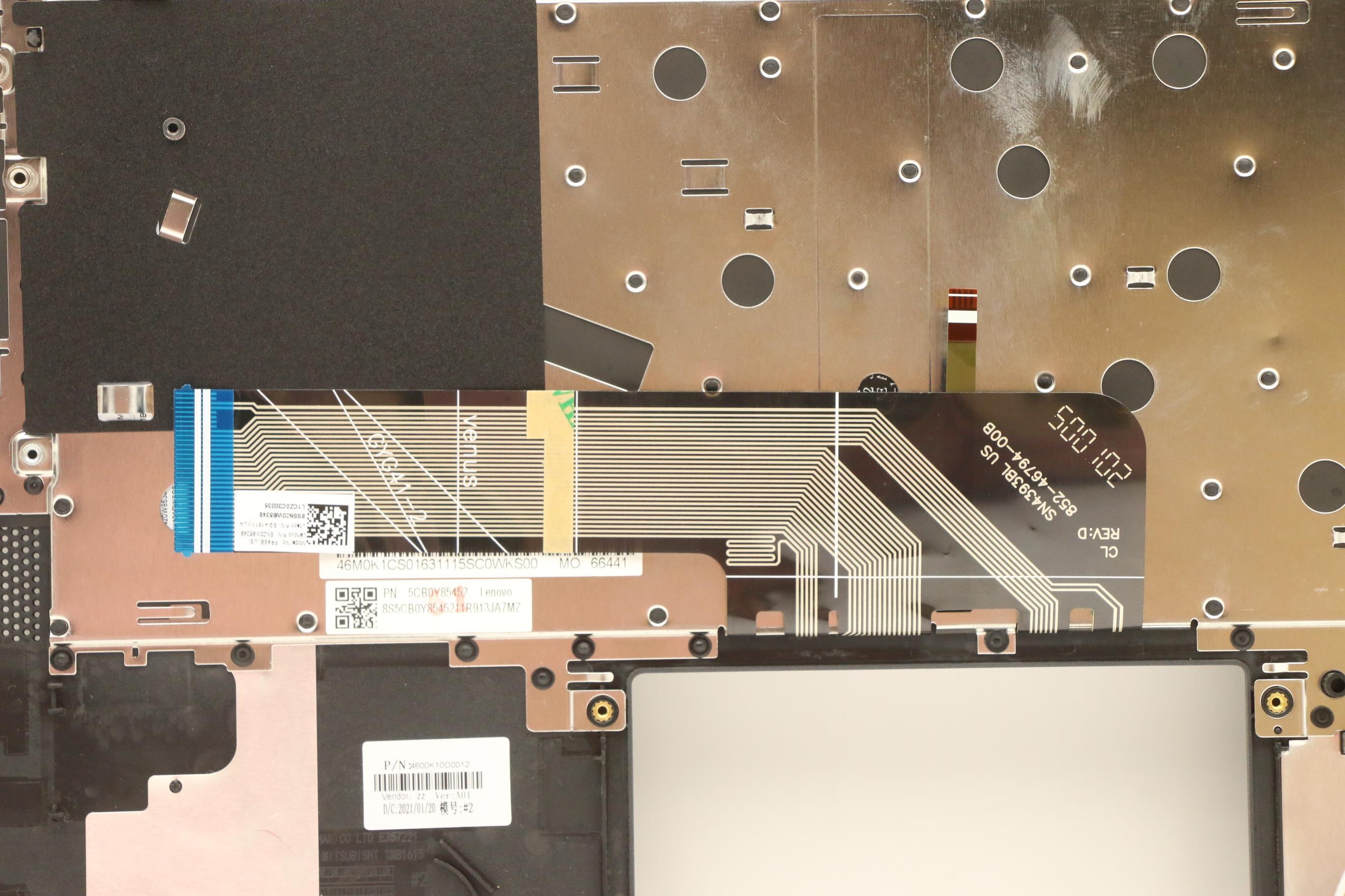 5CB0Y85452 - Original Lenovo Keyboard with Top cover, English, Grey, Backlight, Non_Fingerprint