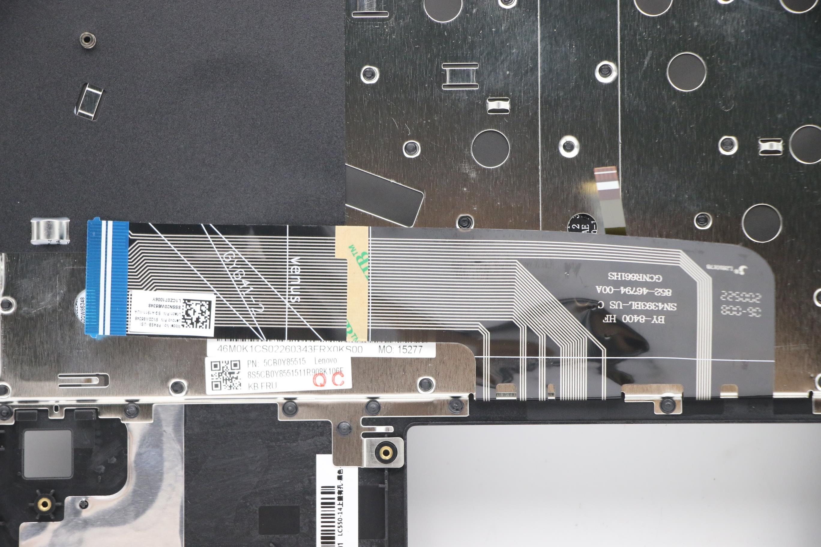 5CB0Y85515 - Original Lenovo Keyboard with Top cover, English, Grey, Backlight, Fingerprint