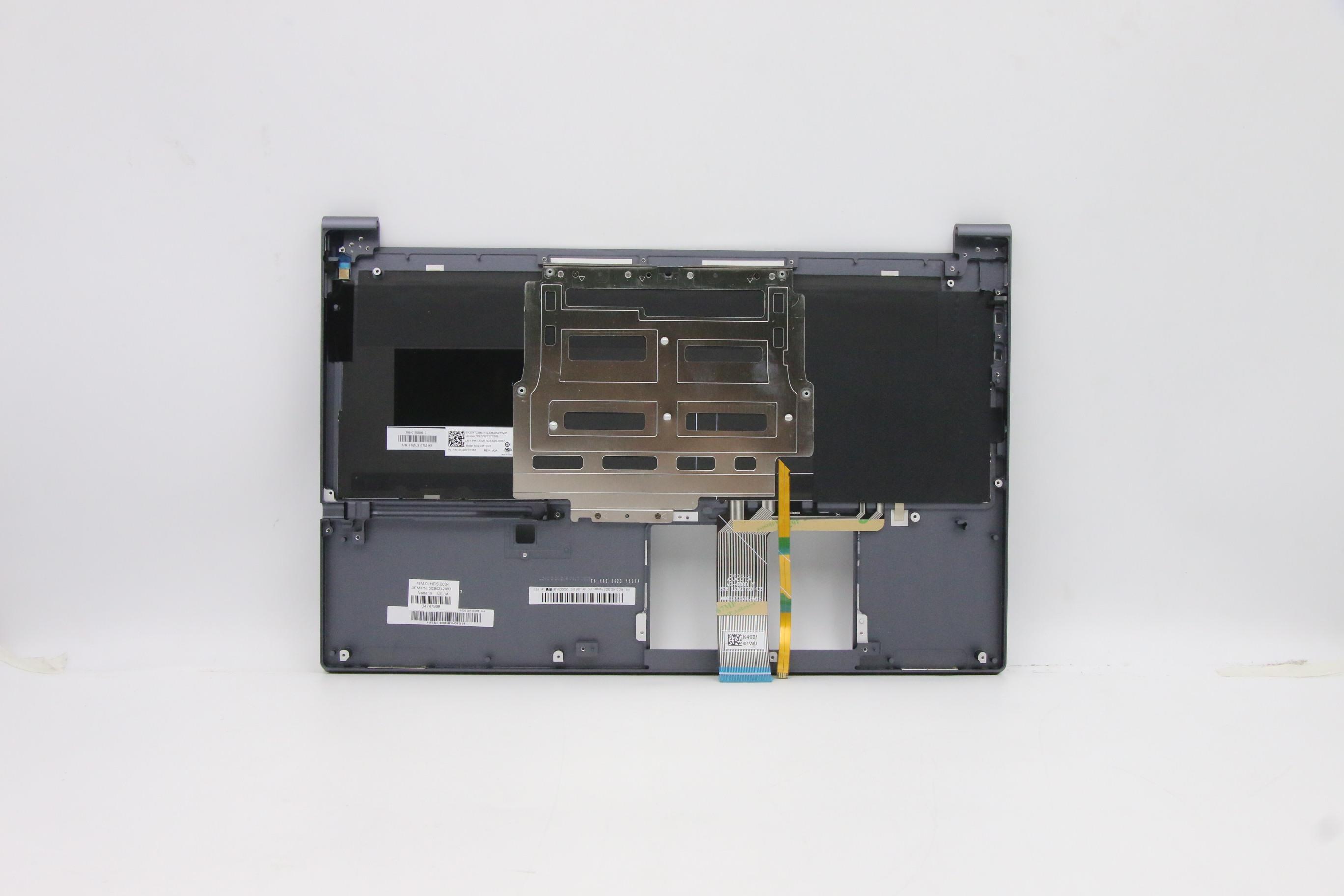 5CB0Z42400 - Original Lenovo Keyboard with Upper Cover (Palmrest), English, Storm Grey