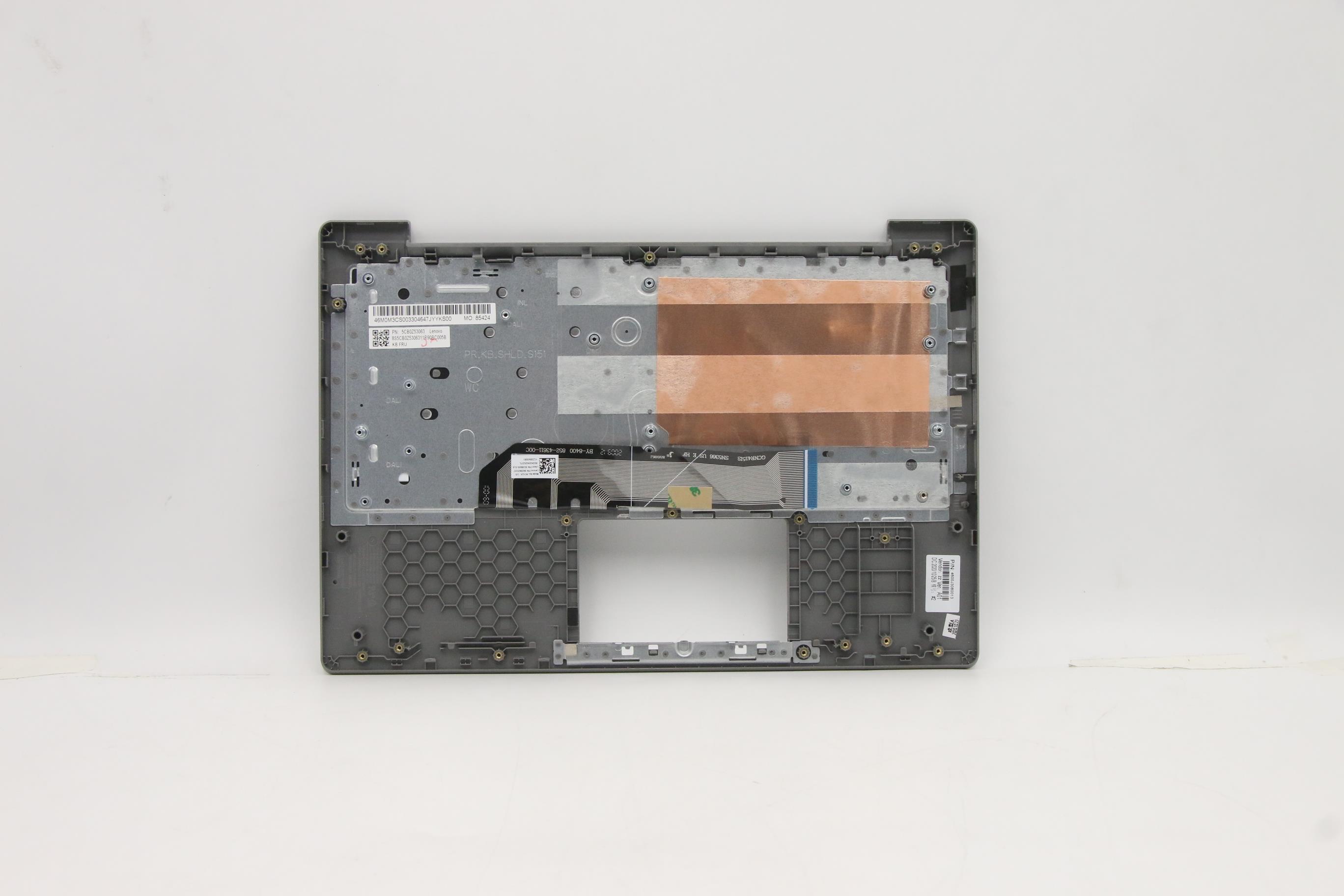 5CB0Z53063 - Original Lenovo Keyboard with Upper Cover (Palmrest), English, Platinum Grey, Non_Backlight