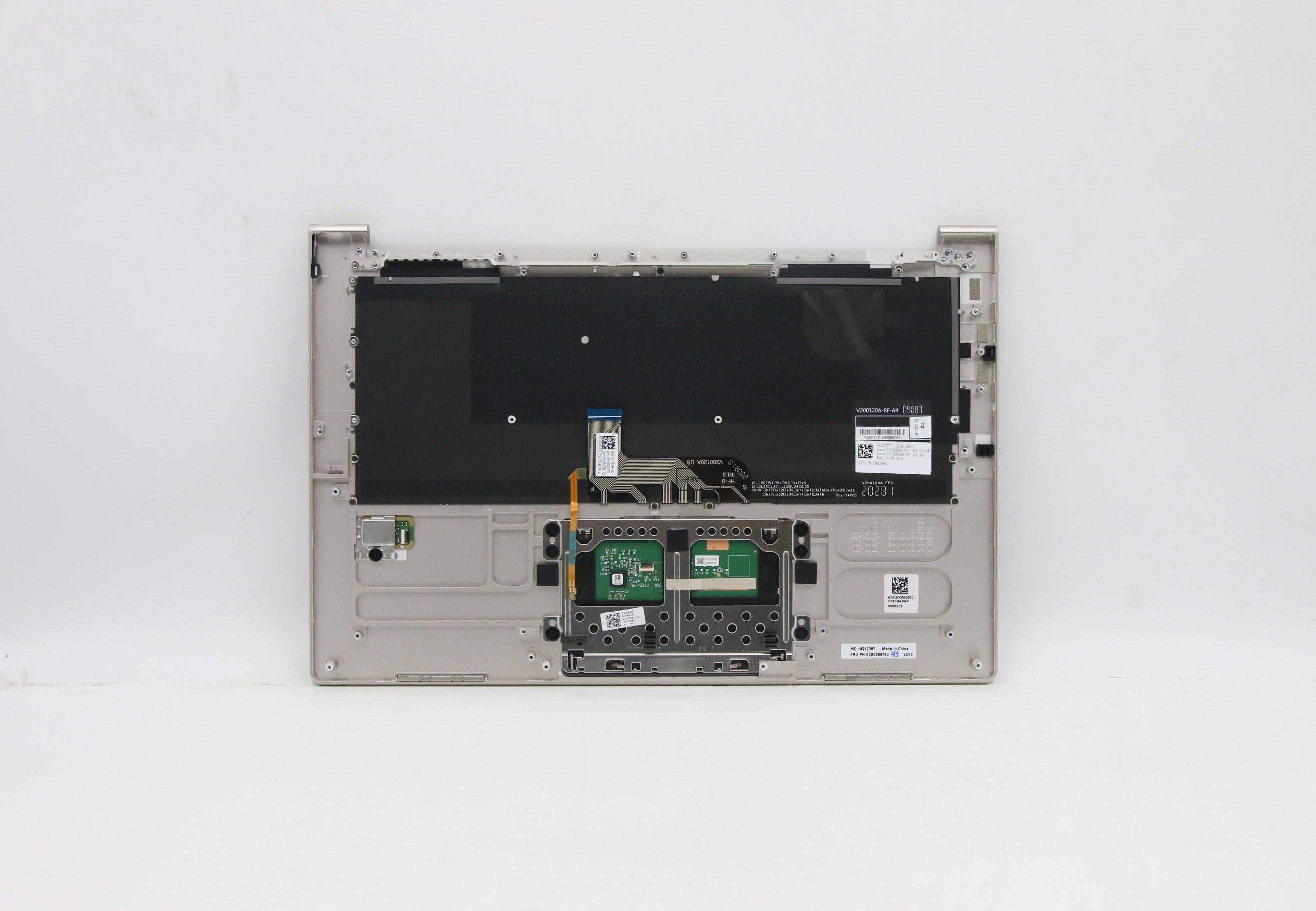 5CB0Z69760 - Original Lenovo Keyboard with C-Cover, English, Mica, US