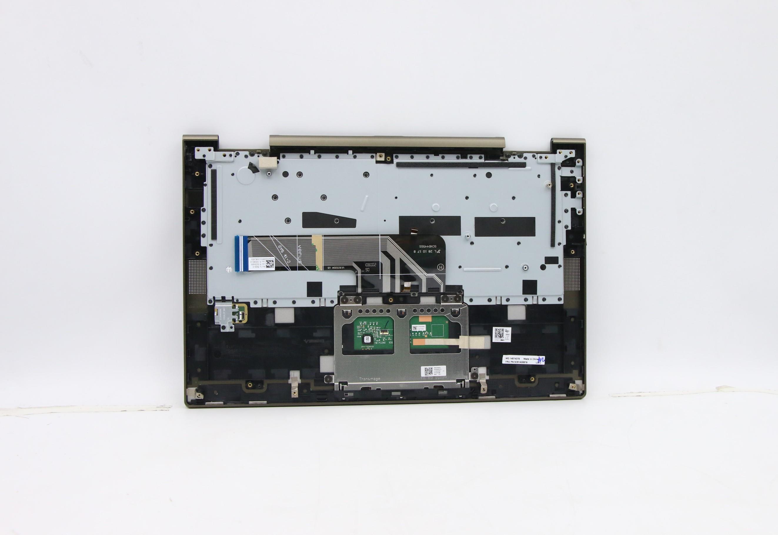 5CB1A08879 - Original Lenovo Keyboard with Upper Cover (Palmrest), English, Dark Moss, Backlight
