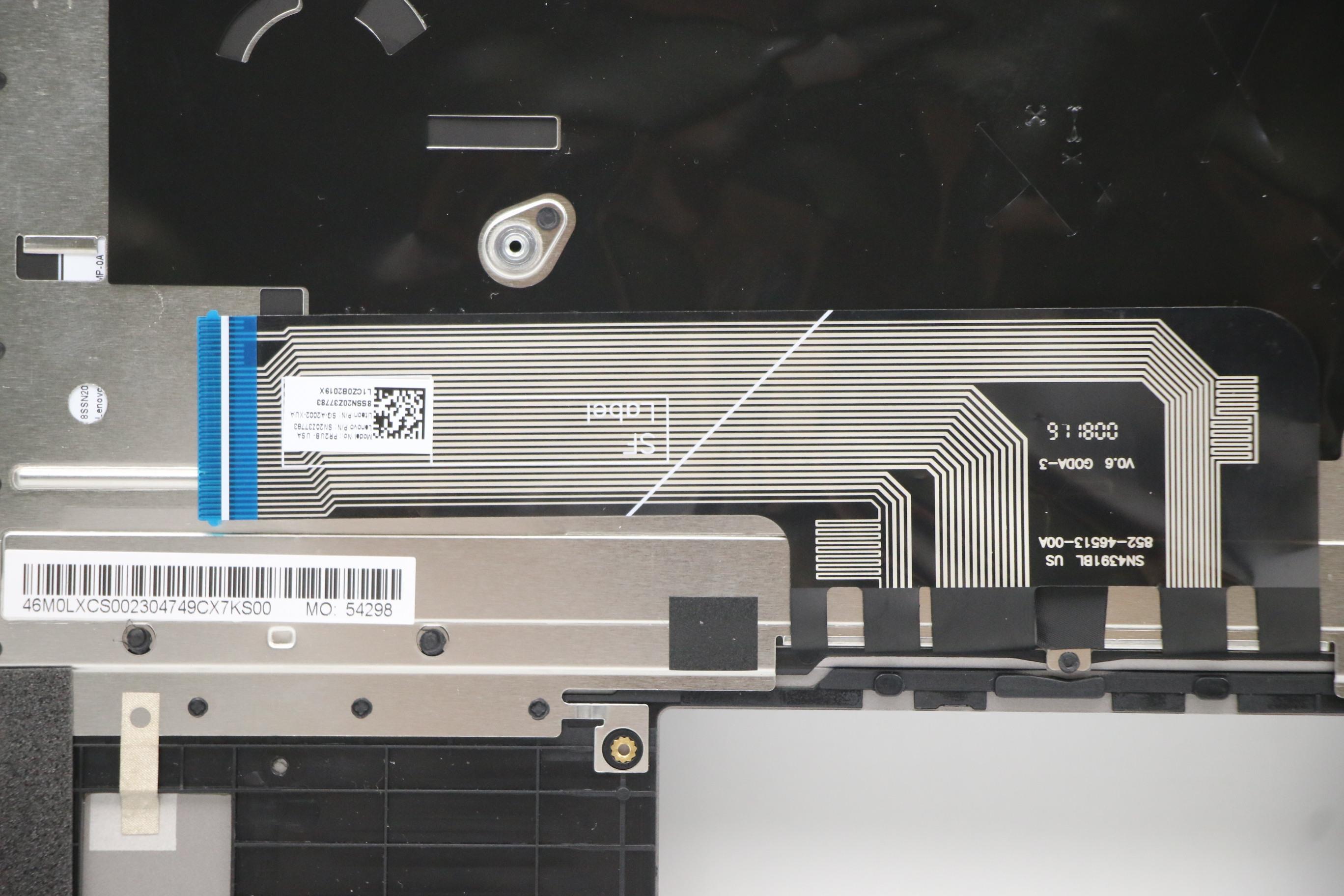 5CB1B02454 - Original Lenovo Keyboard with Upper Cover (Palmrest), English, Mineral Grey, Backlight, 20V9