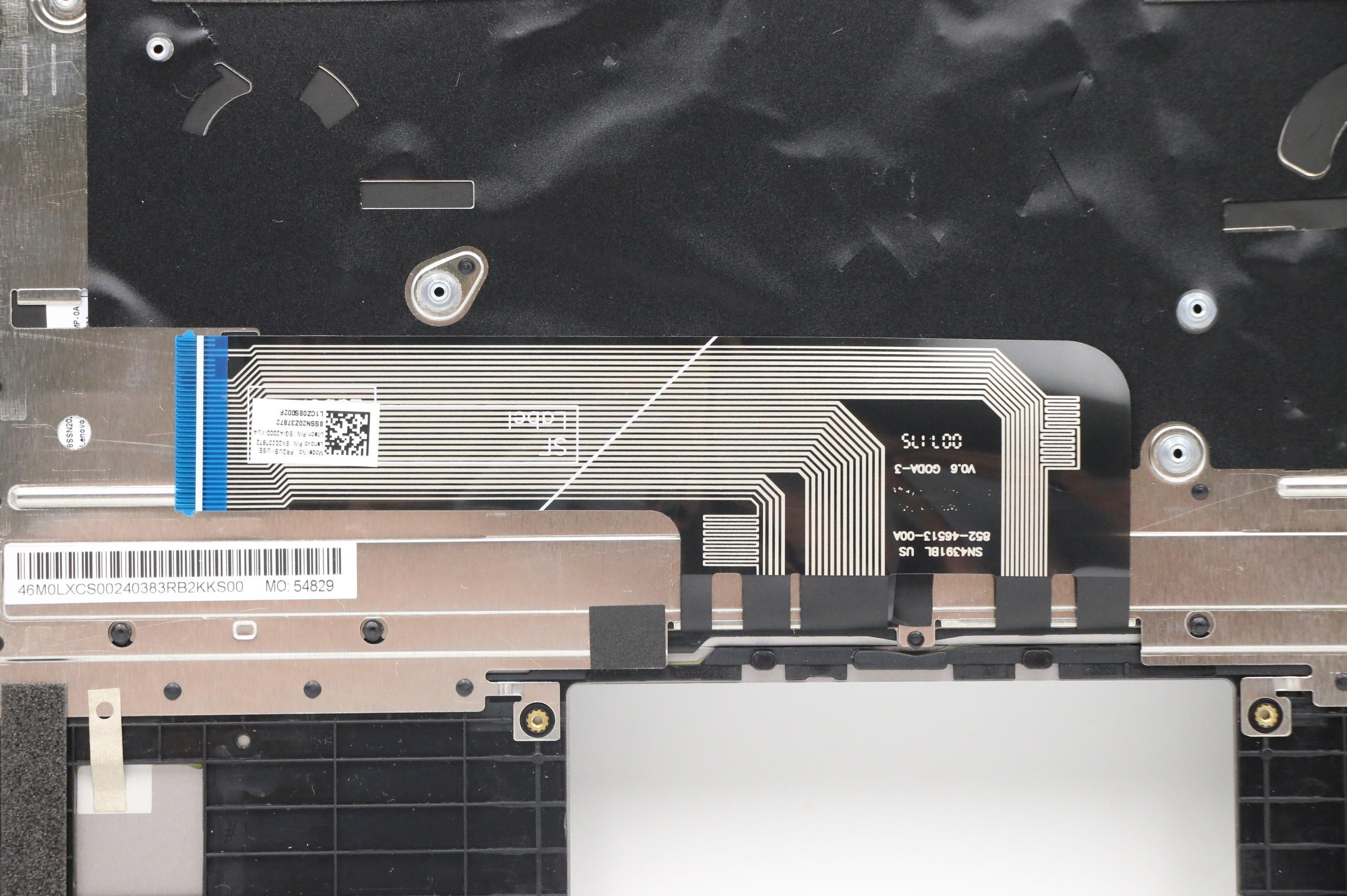 Lenovo Part  Original Lenovo Keyboard with Palmrest (Upper Case) English, Mineral Grey, Backlight 20V9