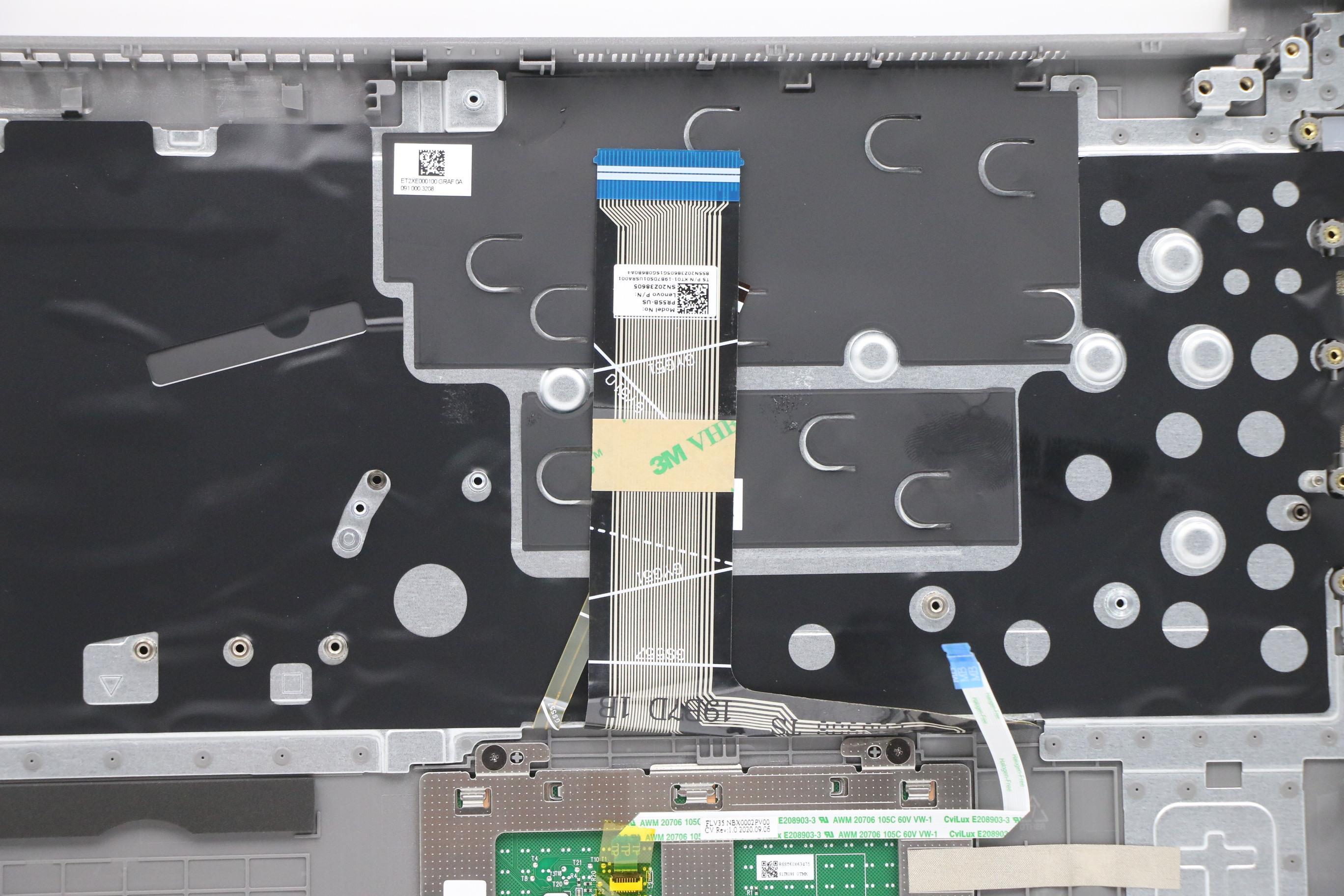 5CB1B34873 - Original Lenovo Keyboard with Upper Cover (Palmrest), English, 20VG HD, Mineral Grey, Backlight
