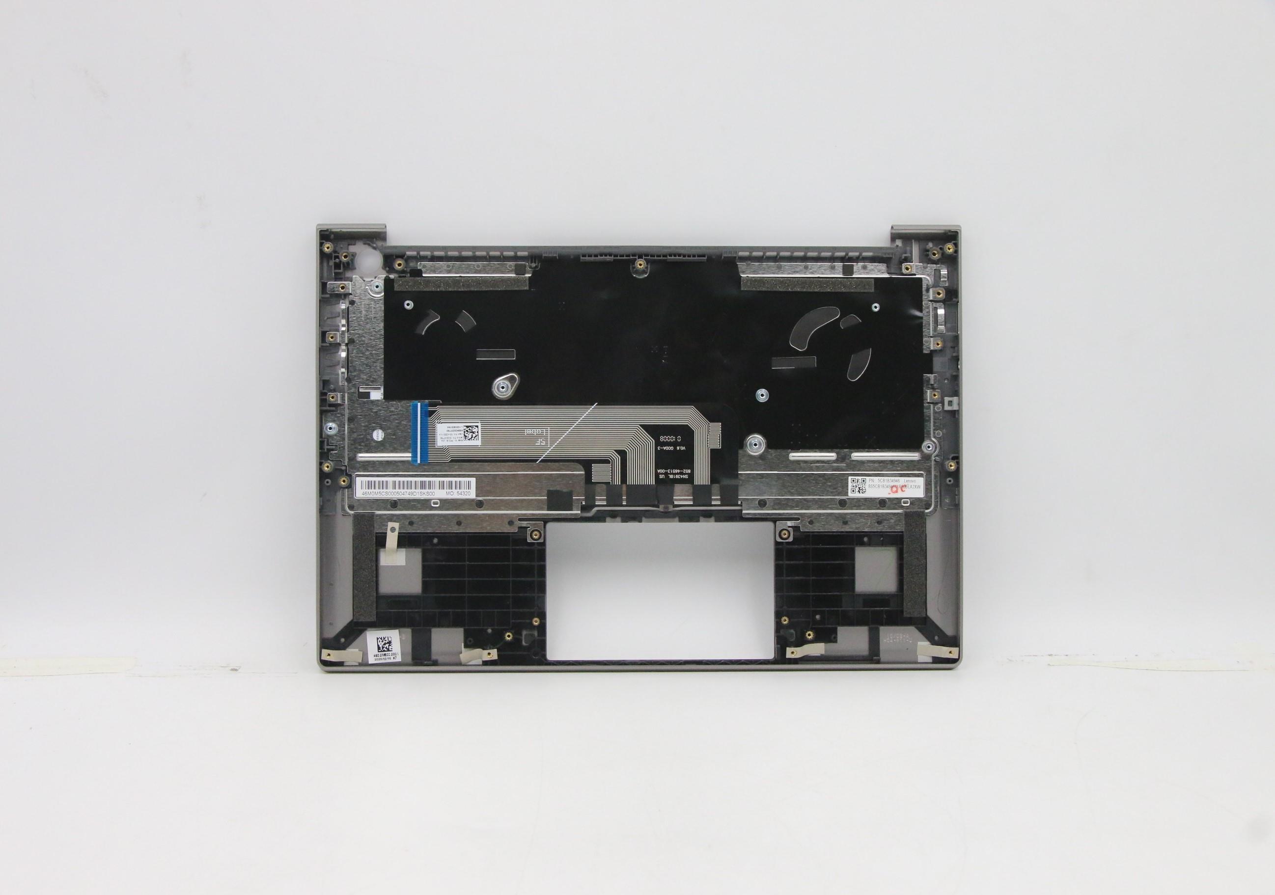 5CB1B34946 - Original Lenovo Keyboard with Upper Cover (Palmrest), English, Mineral Grey, Backlight
