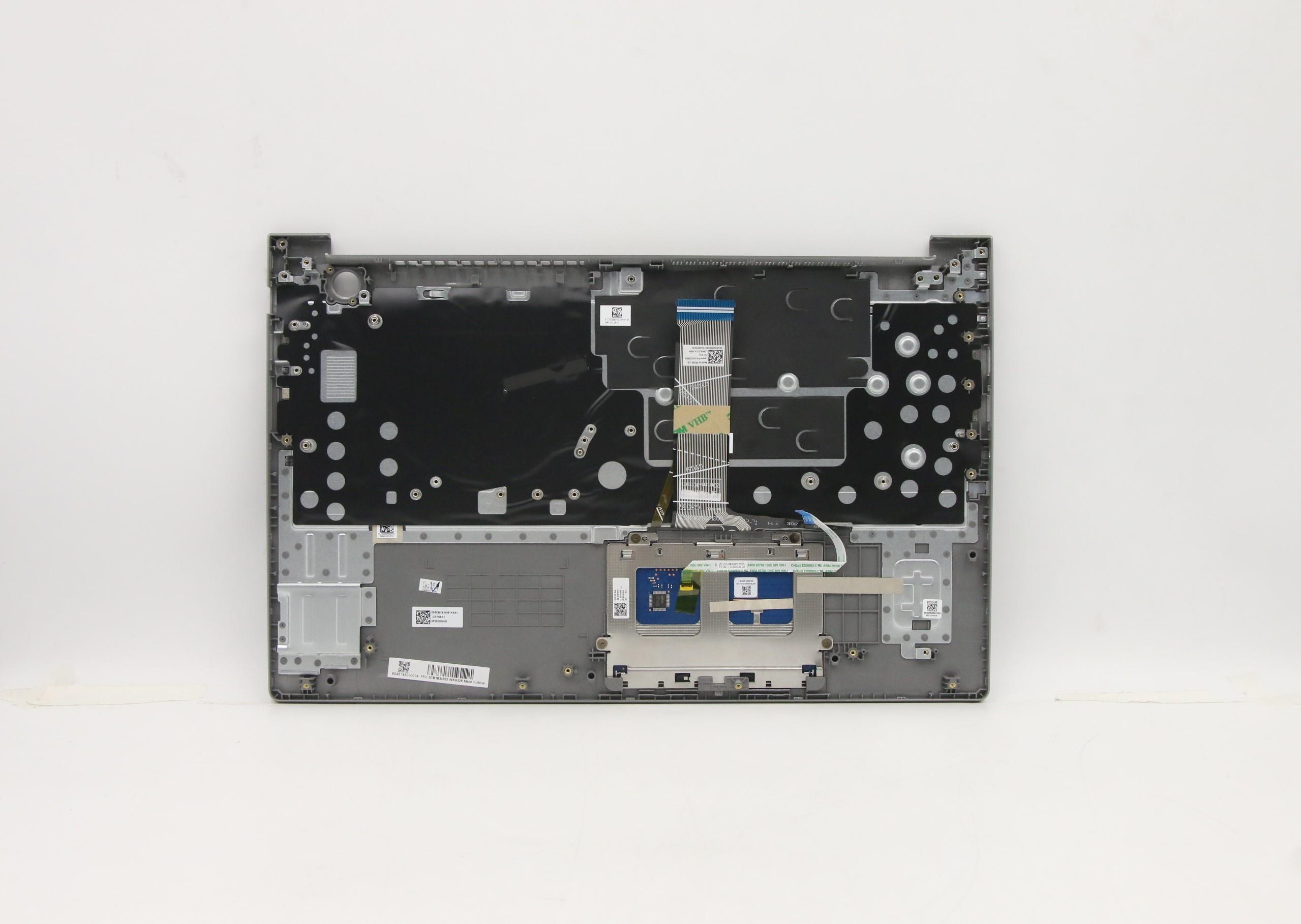 5CB1B34953 - Original Lenovo Keyboard with Upper Cover (Palmrest),English Euro,Mineral Grey,Backlight