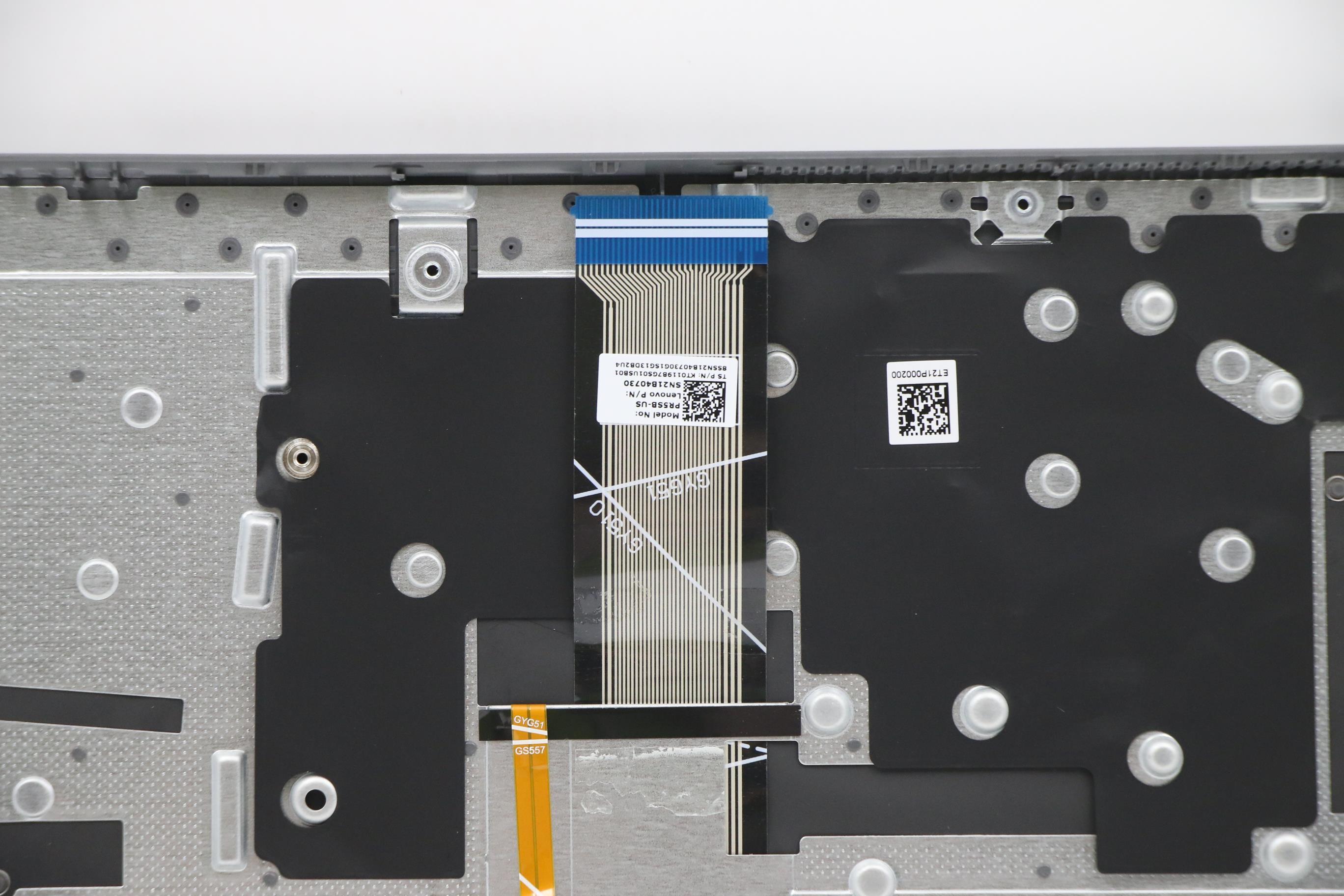 5CB1B65660 - Original Lenovo Keyboard with Upper Cover (Palmrest), English, Arctic Grey, Backlight, Fingerprint