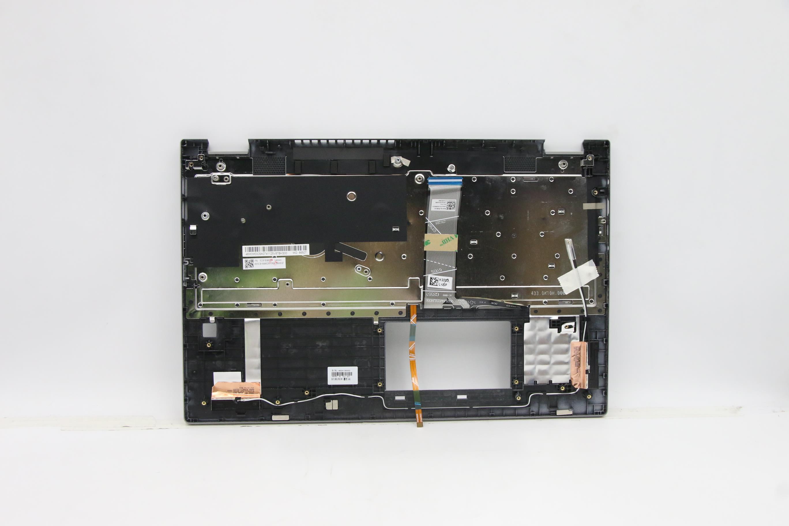 5CB1B96029 - Original Lenovo Keyboard with Upper Cover (Palmrest),English,Platinum Grey,Backlight,Fingerprint