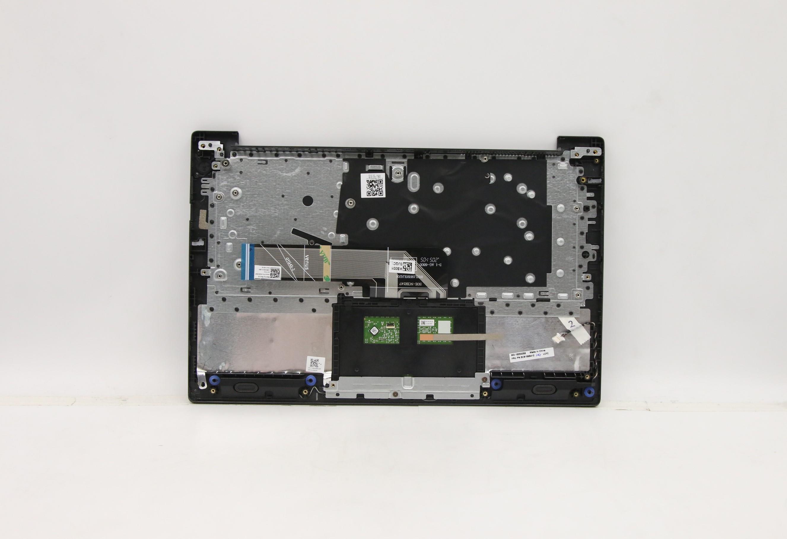 5CB1B96412 - Original Lenovo Keyboard with Upper Cover (Palmrest), English, Iron Grey