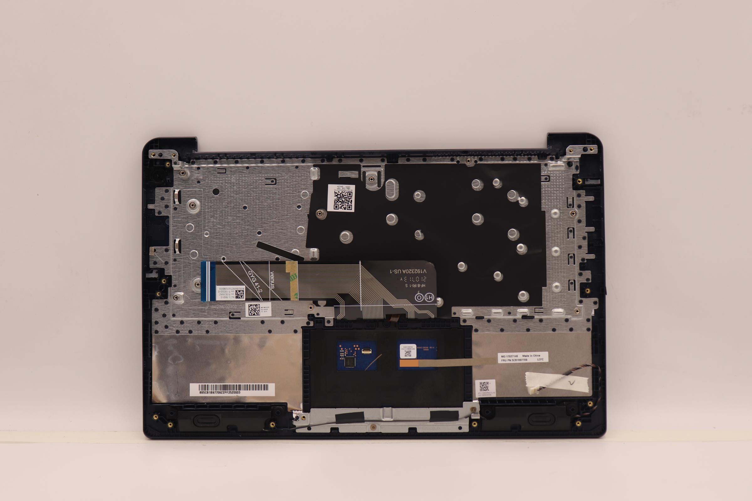 5CB1B97709 - Original Lenovo Keyboard with Upper Cover (Palmrest), English, 82H7, AB, Non Fingerprint, Backlight, D