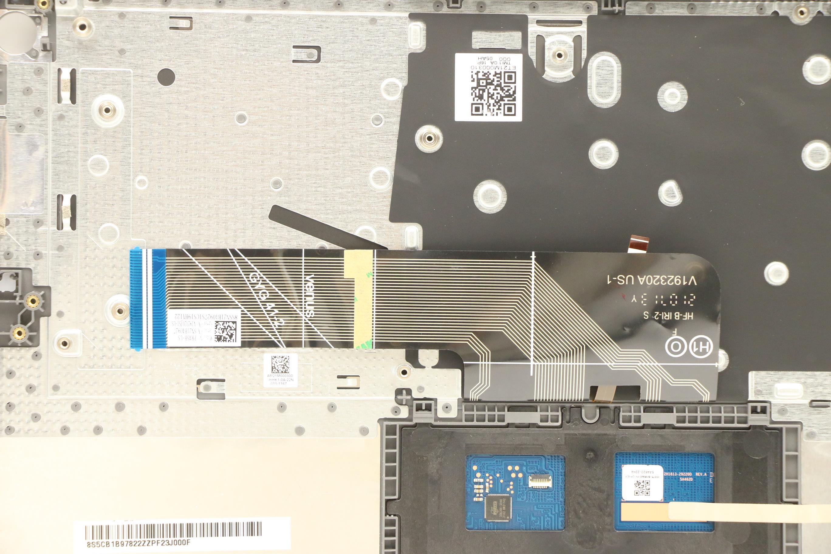 5CB1B97822 - Original Lenovo Keyboard with Upper Cover (Palmrest), English, Arctic Grey, Backlight, Fingerprint