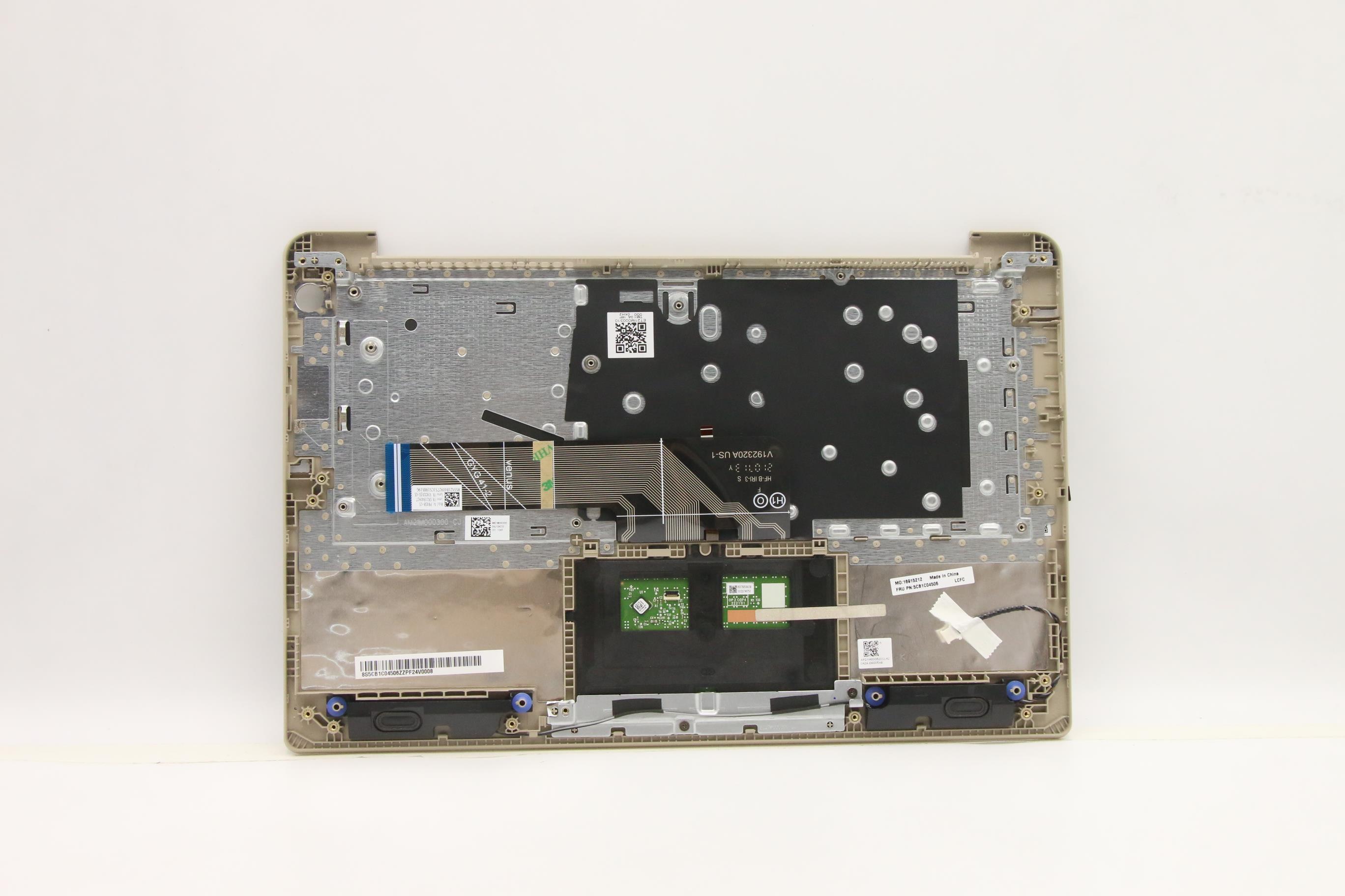 5CB1C04506 - Original Lenovo Keyboard with Upper Cover (Palmrest), English, Sand, Backlight, Fingerprint