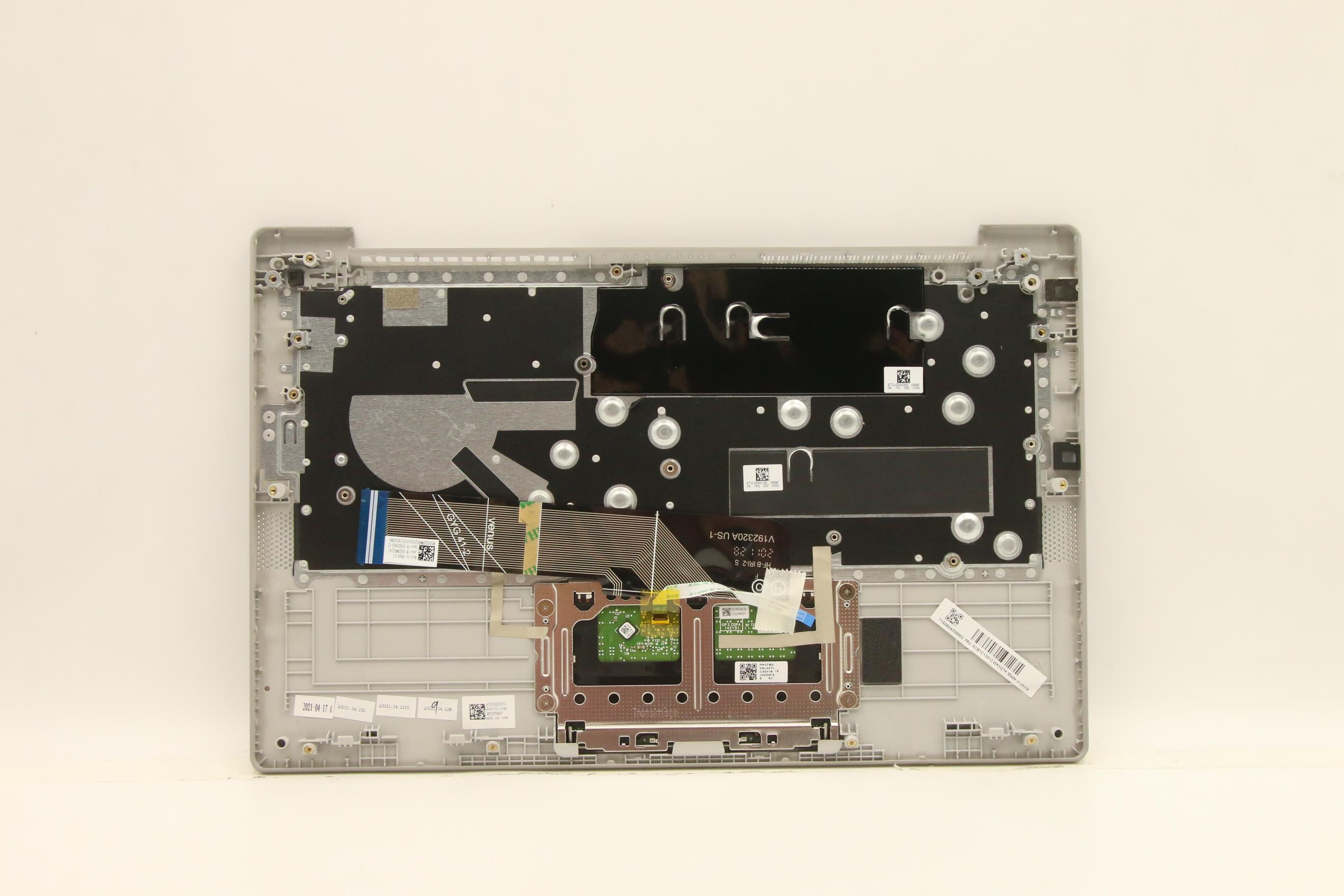 5CB1C13512 - Original Lenovo Keyboard with Upper Cover (Palmrest), English, Euro, Silver, Non_Backlight, Non_Fingerprint