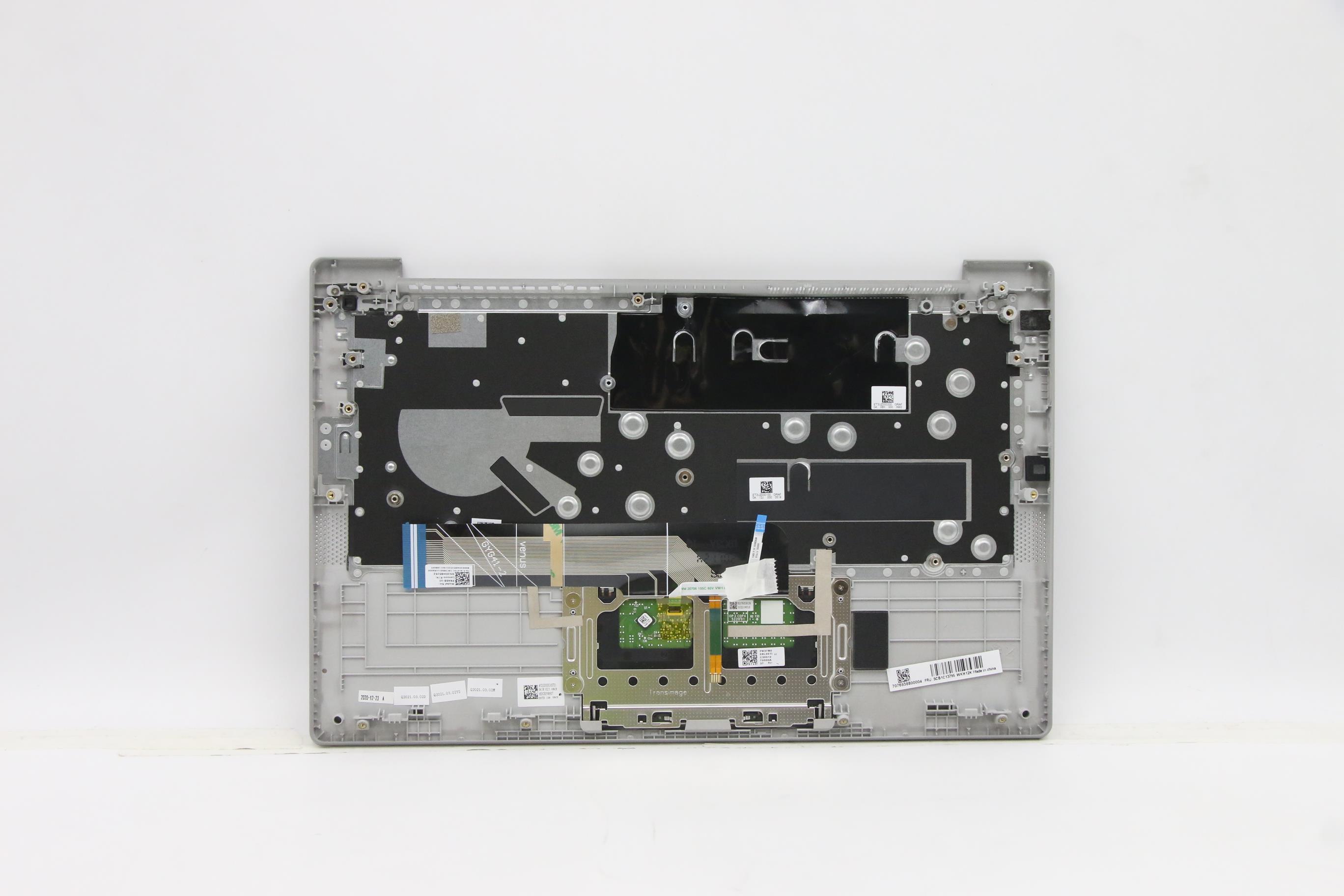 5CB1C13795 - Original Lenovo Keyboard with Upper Cover (Palmrest), English, Euro, Silver, Backlight, Non_Fingerprint