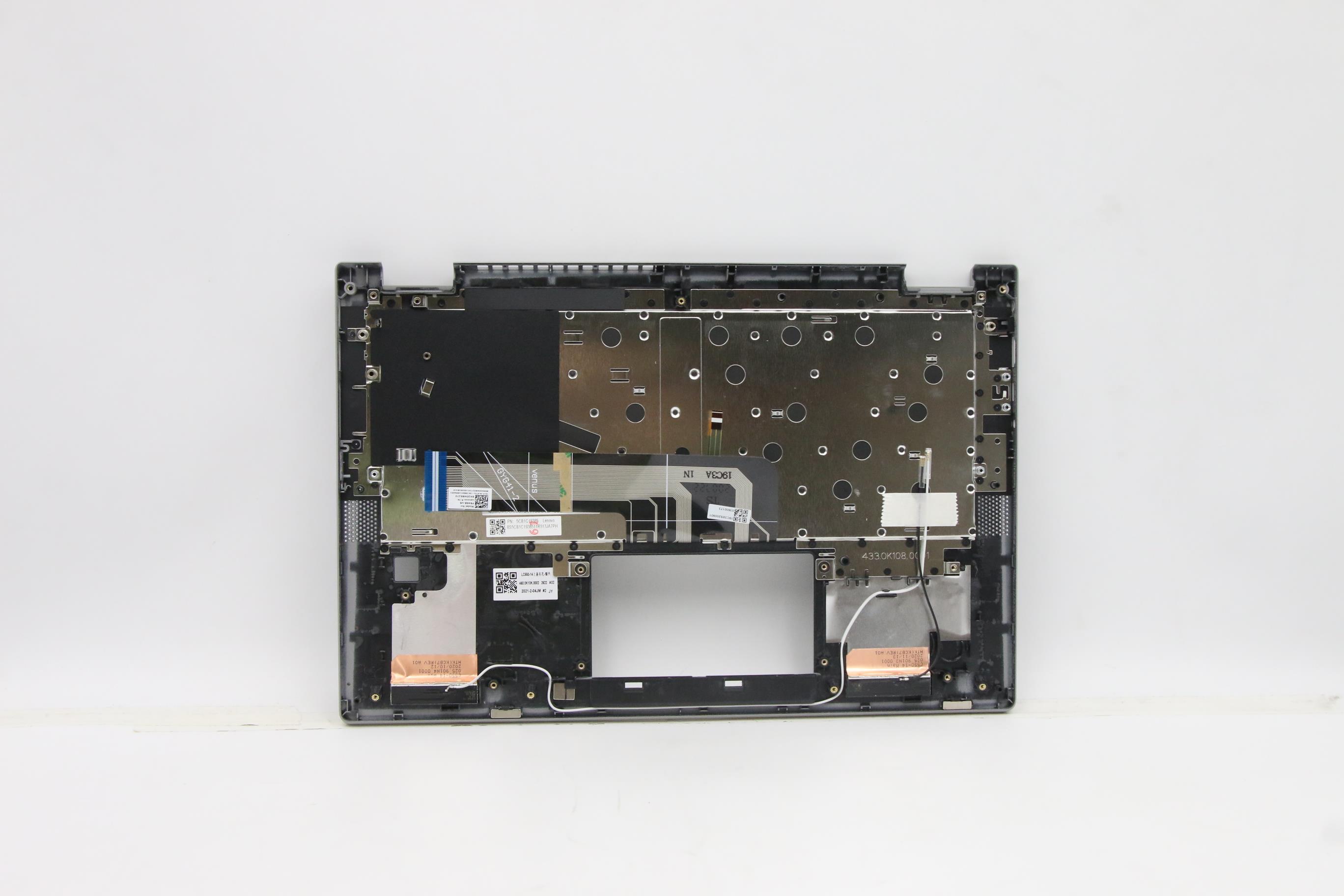 5CB1C19385 - Original Lenovo Keyboard with Upper Cover (Palmrest), English, Platinum Grey, Backlight