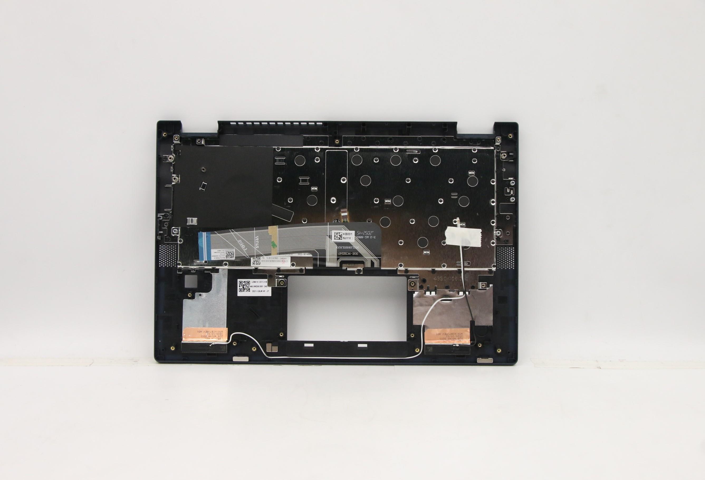 5CB1C67893 - Original Lenovo Keyboard with Upper Cover (Palmrest), English, Abyss Blue, Backlight
