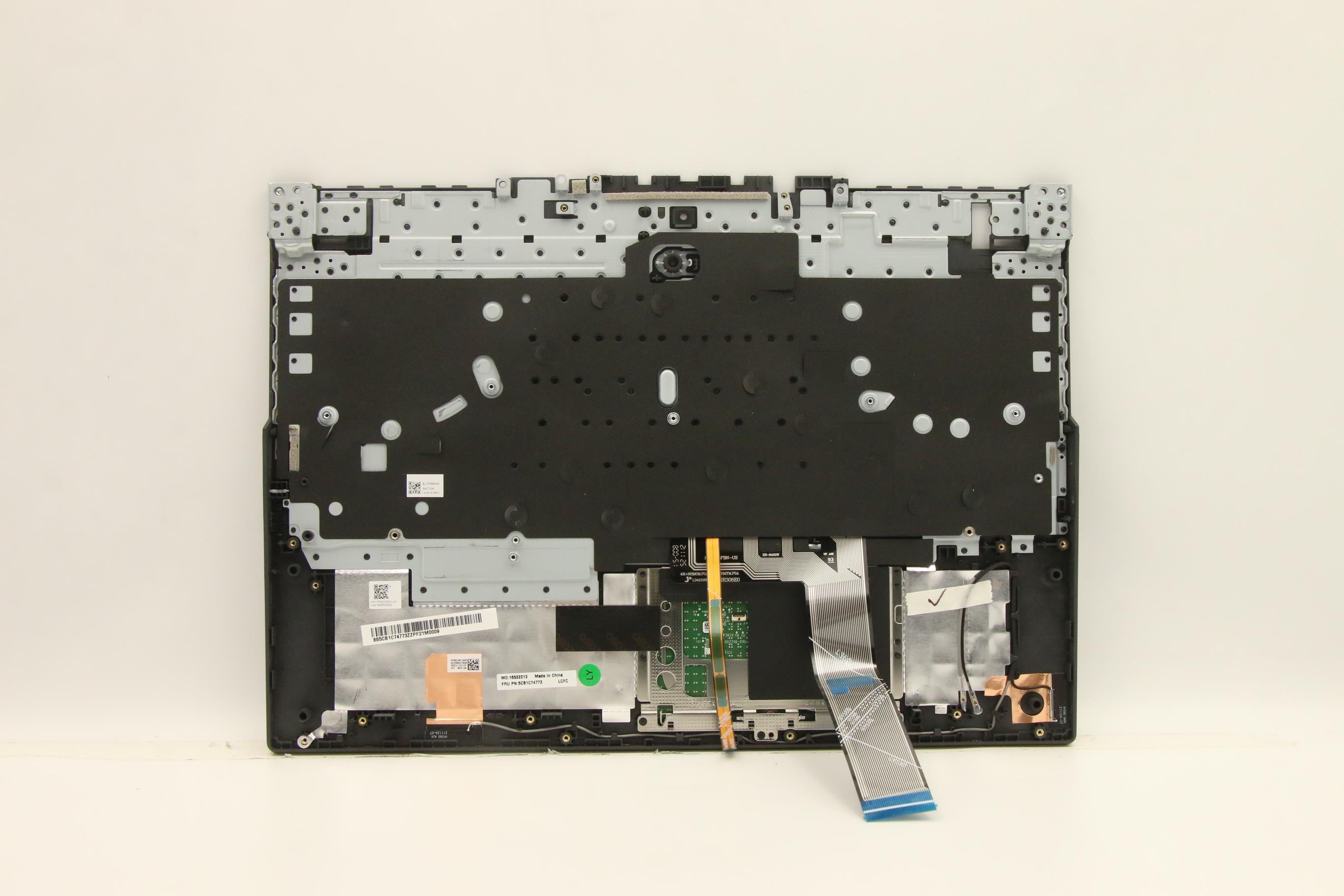 5CB1C74773 - Original Lenovo Keyboard with Upper Cover (Palmrest), English, 82JU, BKWHW/F