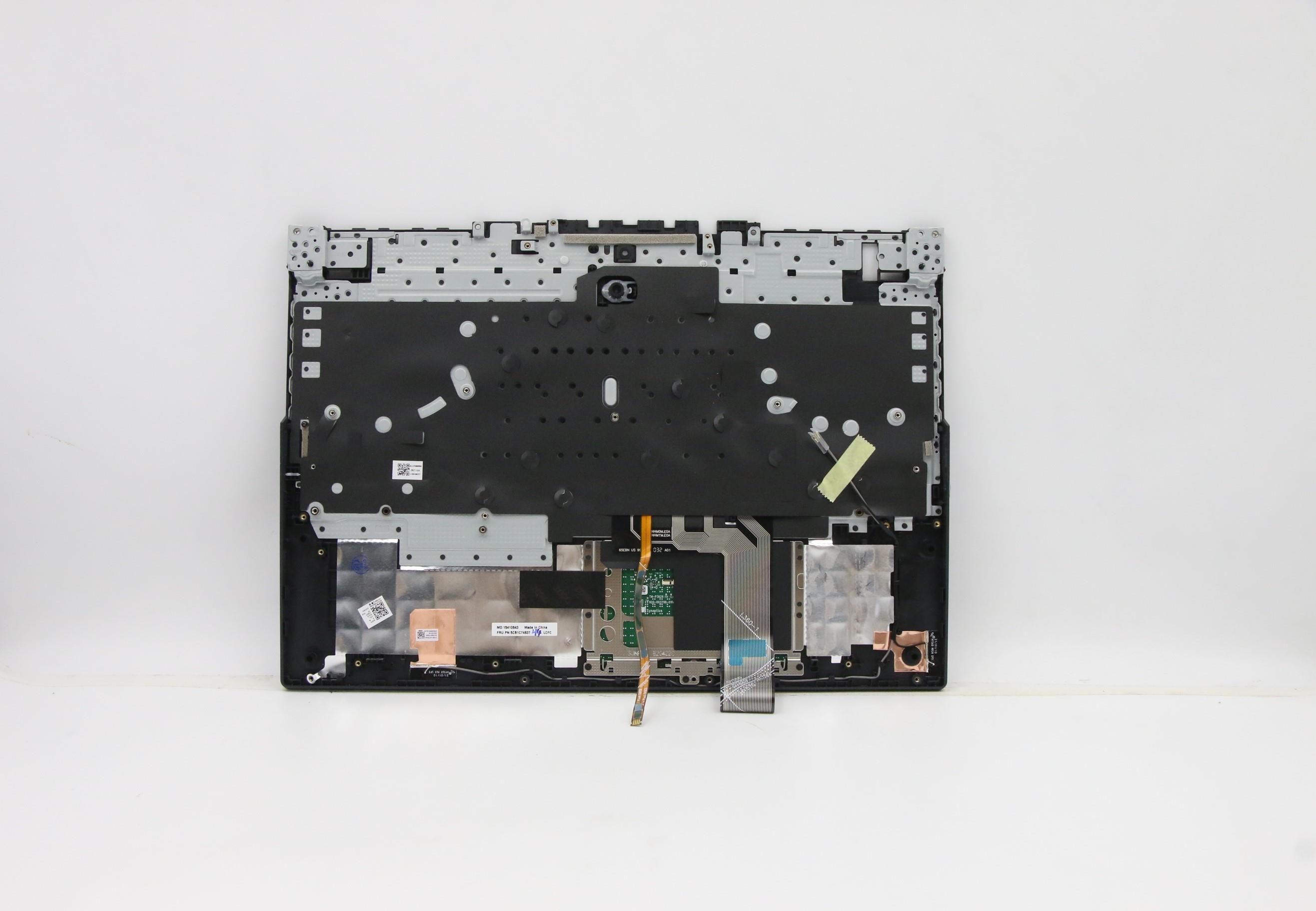 5CB1C74837 - Original Lenovo Keyboard with Upper Cover (Palmrest), English, White Backlight, Fingerprint