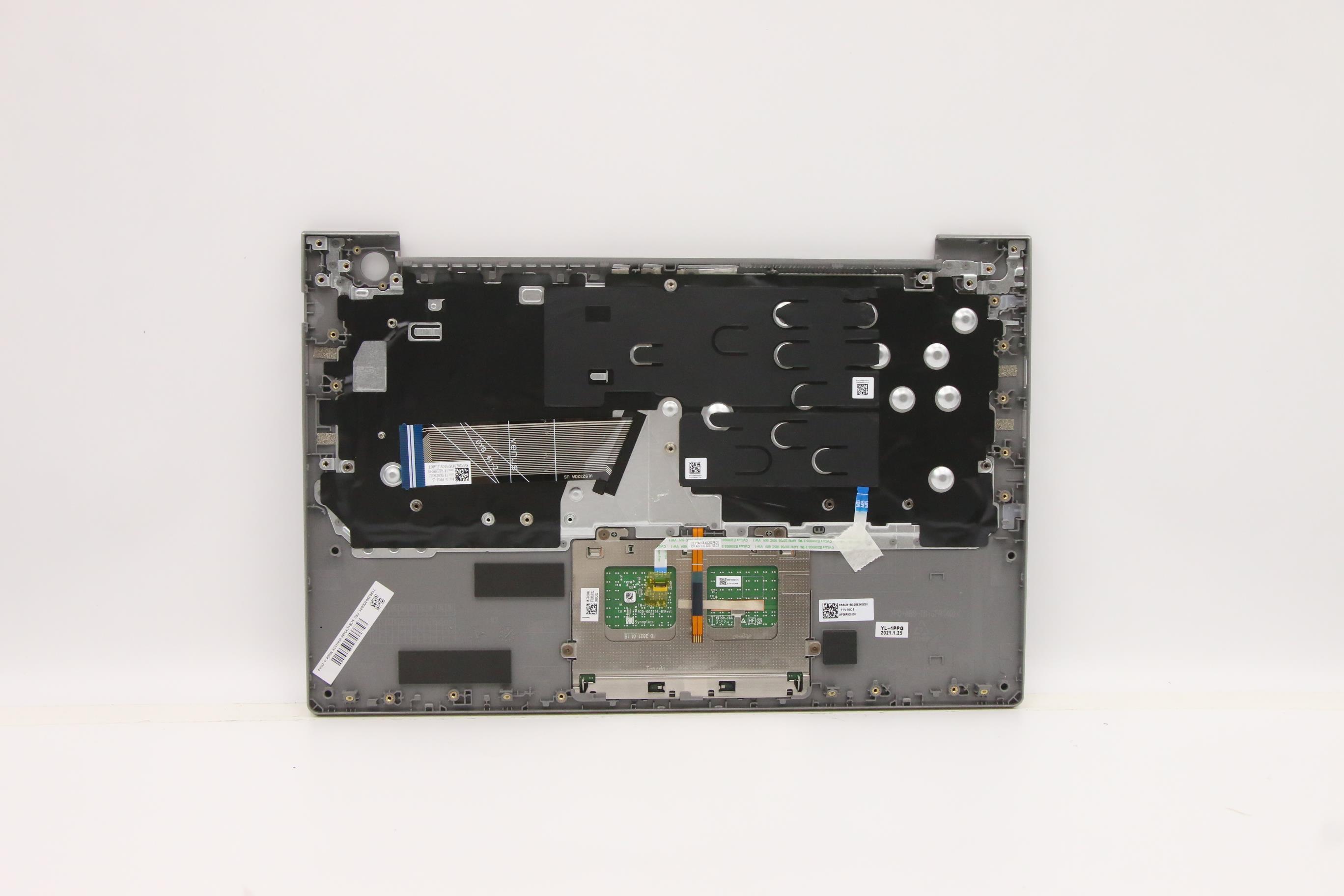5CB1C90485 - Original Lenovo Keyboard with Upper Cover (Palmrest), English, Mineral Grey, Backlight
