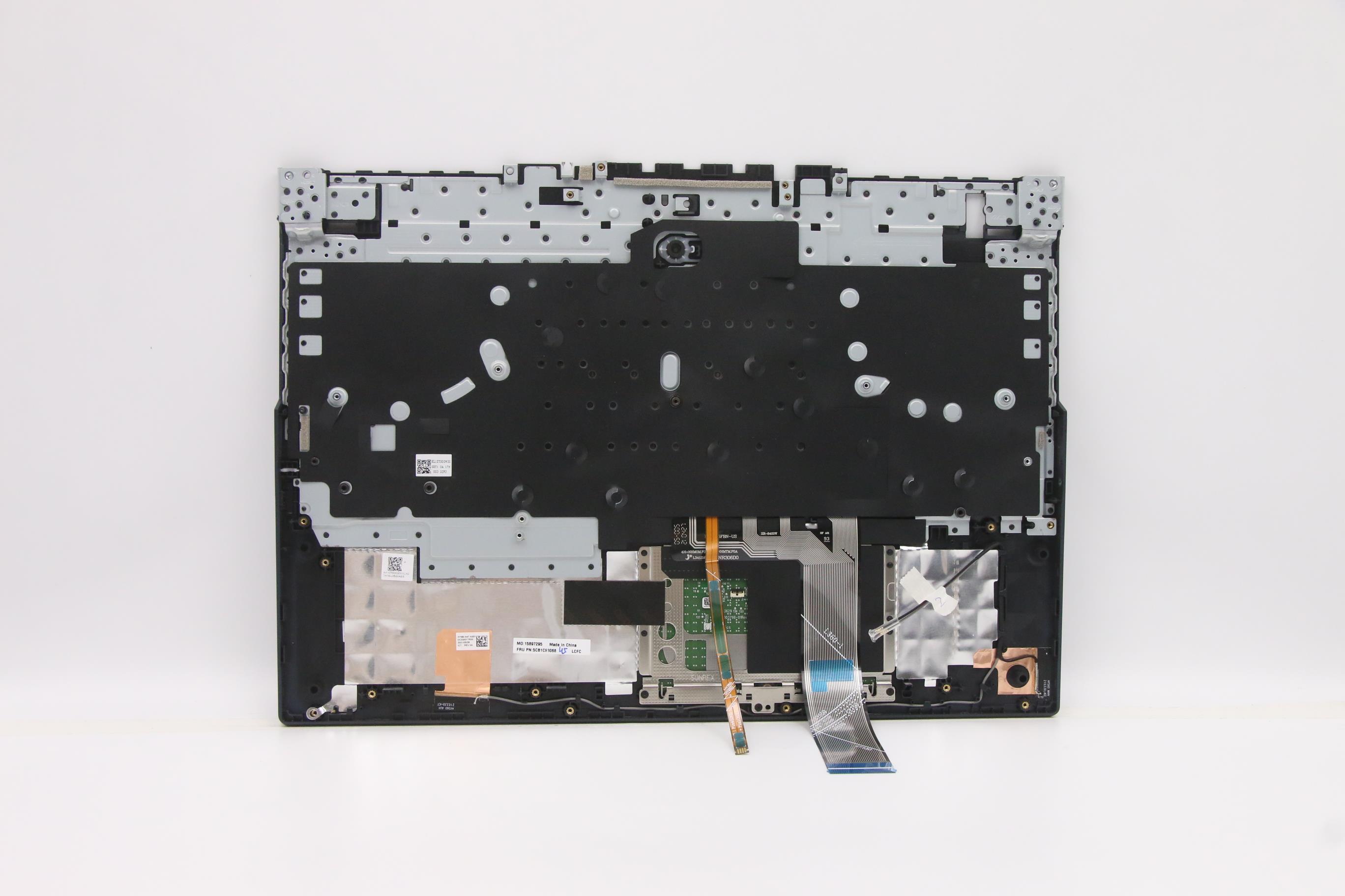 5CB1C93068 - Original Lenovo Keyboard with Upper Cover (Palmrest), English, Blue, White Backlight, Fingerprint