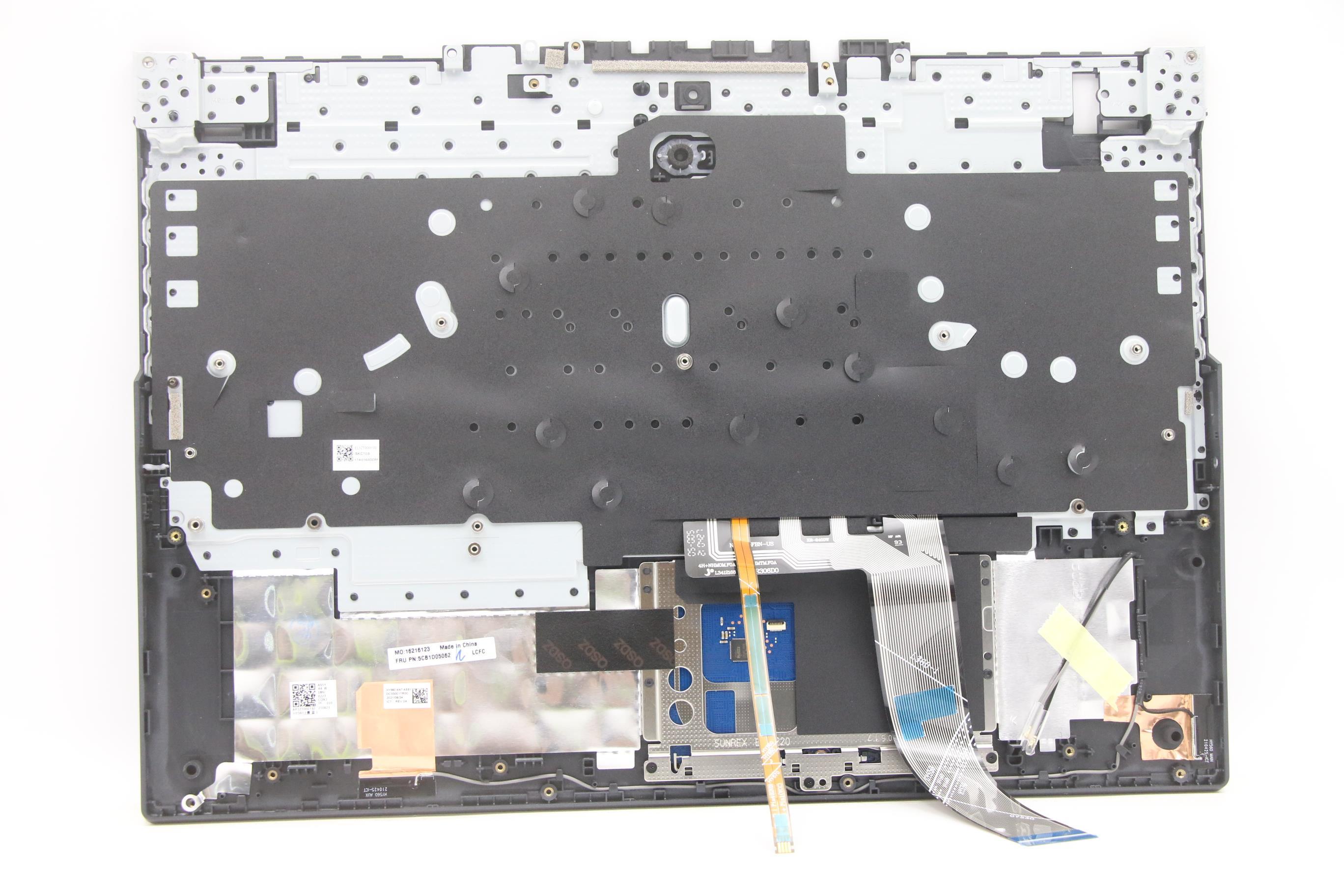 5CB1D05062 - Original Lenovo Keyboard with Upper Cover (Palmrest), English, 82JH, BU WH